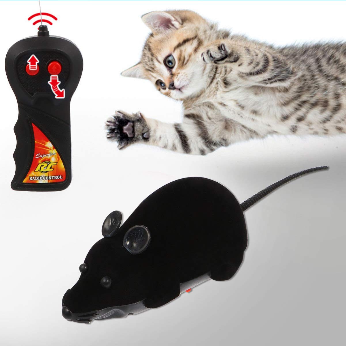 NUOBESTY Realistic Remote Control Fake Rat Toy - Halloween Prank Joke, Christmas Gag Gift, Spooky Plush Mouse for Cats, Dogs & Kids - Perfect for Pranks, Parties & Scare Tactics