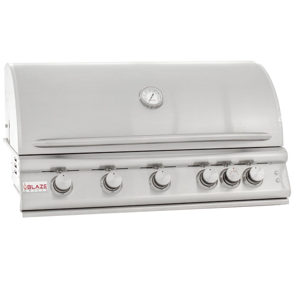 Blaze 40 Inch 5 Burner LTE Gas Grill with Rear Burner & Built-in Lighting System - Propane Fuel - Perfect for Backyard BBQs, Outdoor Cooking & Patio Entertaining