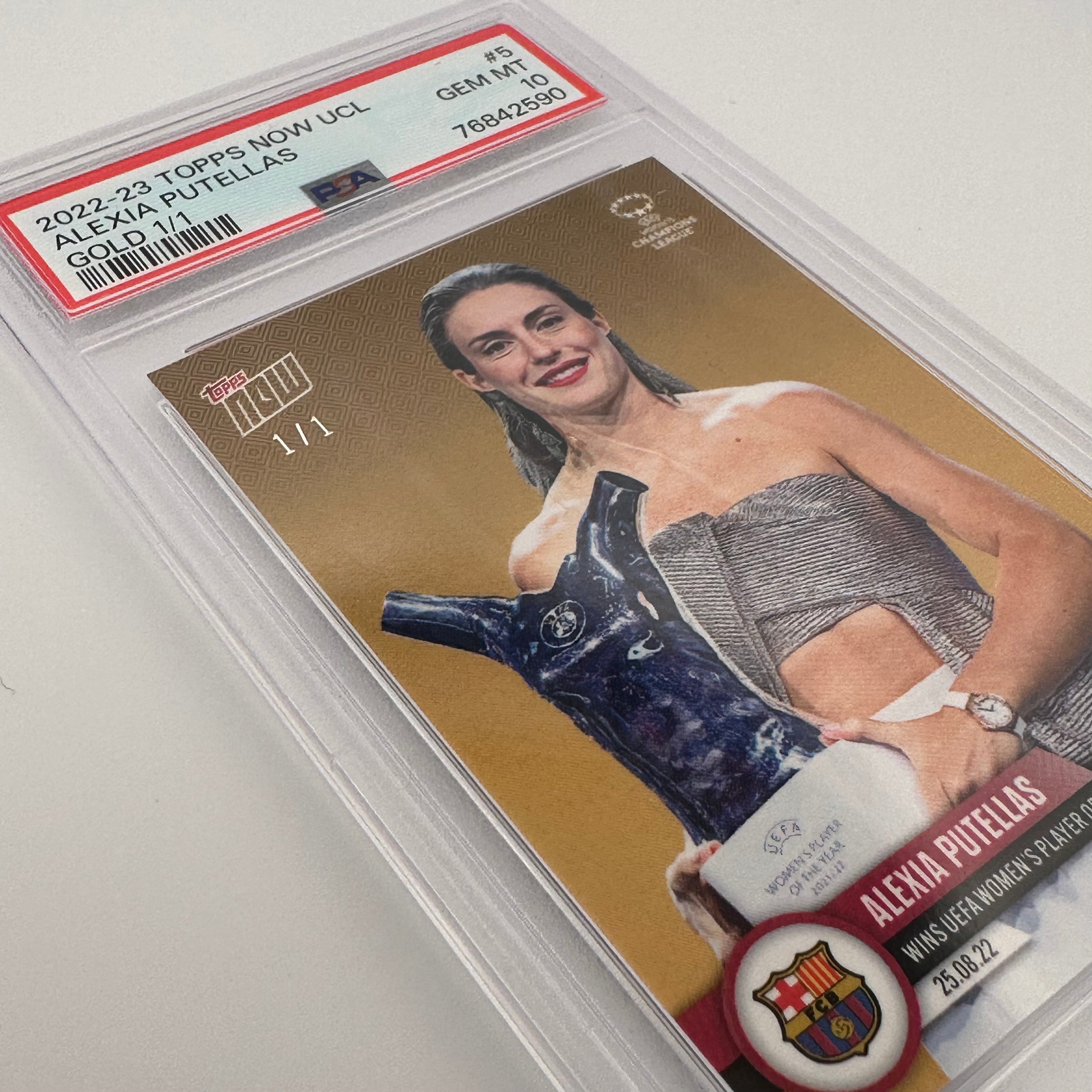 PSA 10 1/1 Alexia Putellas #5 UEFA Champions League Gold Parallel Soccer Card - Perfect for Collectors, Investors & Soccer Fans (Game Room, Man Cave, Sports Memorabilia Display)