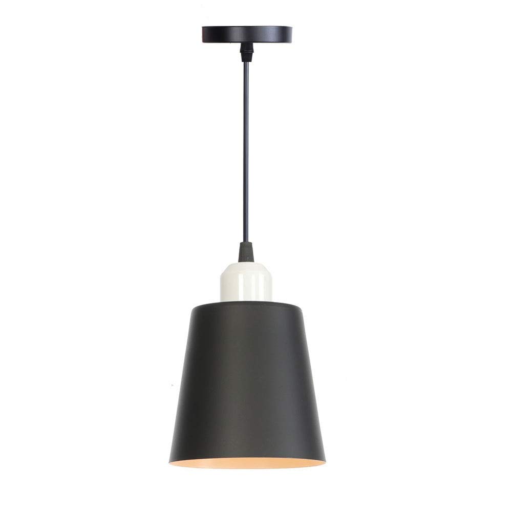 Modern LED Chandelier - Nordic Style Single Head Pendant Light with Colorful Iron Fixture for Kitchen Island, Bar, Hotel & Home Decor | Energy Efficient Hanging Lamp (Black) - Perfect for Dining Rooms, Living Rooms and Bedroom Lighting
