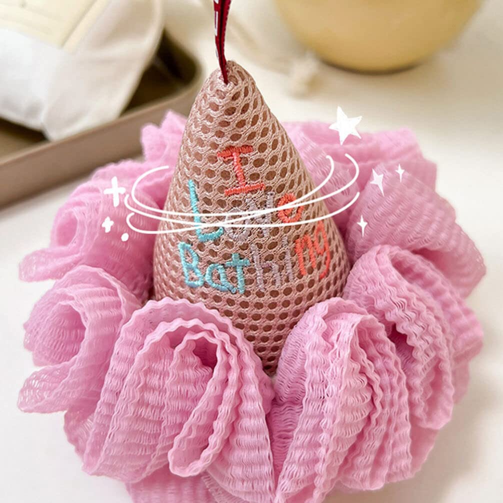 iplusmile 2-Pack Soft Exfoliating Loofah Sponge Balls - Ice Cream Shaped Bath & Body Scrubber for Gentle Skin Cleansing - Perfect Shower Accessories for Spa Day or Daily Skincare Routine