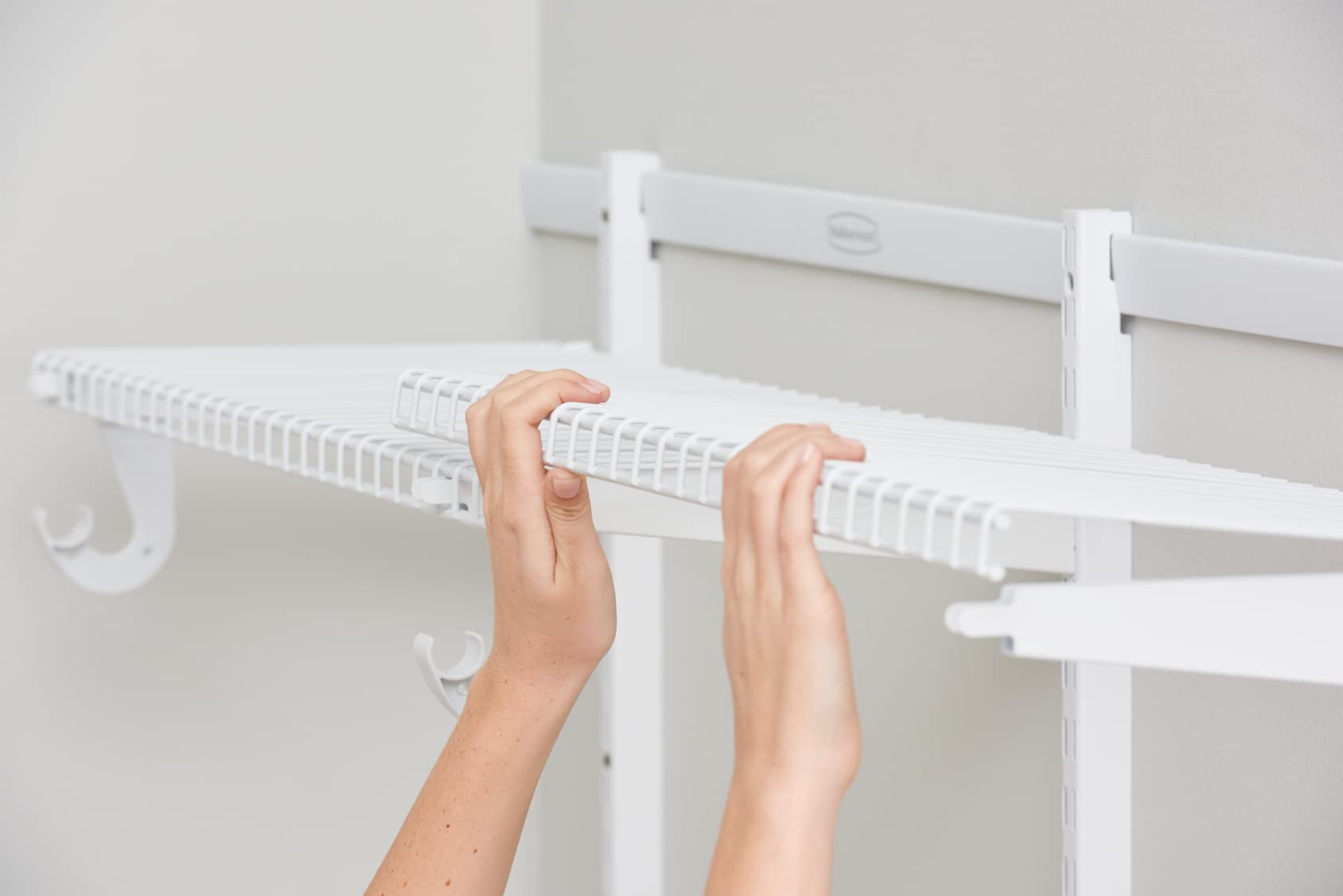 Rubbermaid Configurations Custom Closet Kit - 2-4 Ft Adjustable Metal Wire Shelving System in White | Expandable Storage Solution with Hardware Included | Perfect for Home Closet, Pantry, Laundry Room & Mudroom Organization
