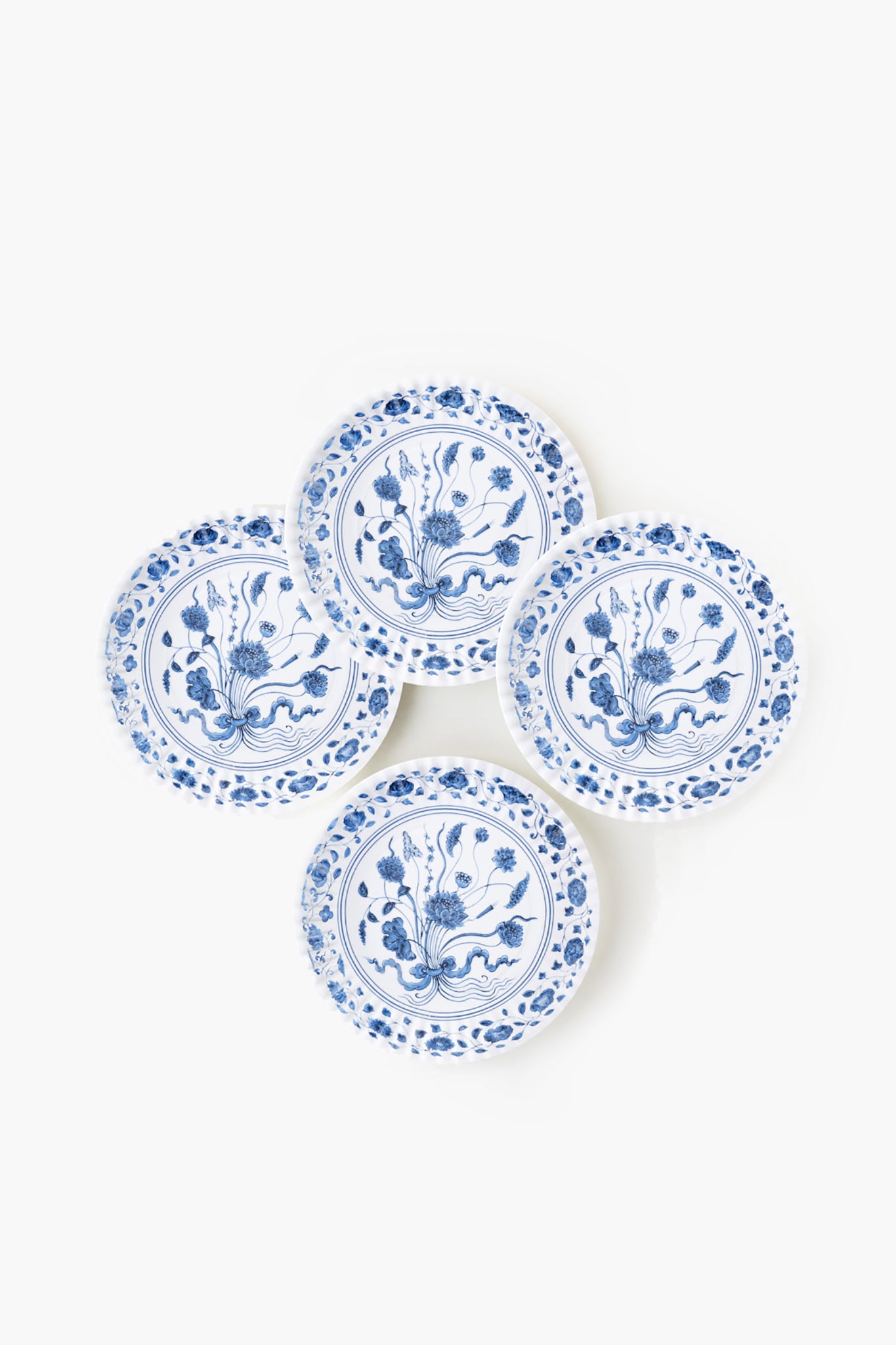 Eco-Friendly Melamine Dinner Plates Set of 4 - Botanical Design, Durable & Lightweight for Outdoor Dining, Picnics, and Everyday Use