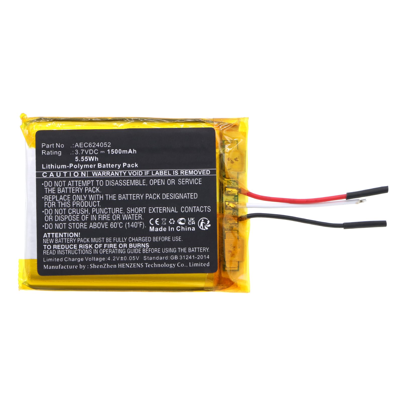 Synergy Digital Wireless Headset Battery Replacement - 1500mAh Li-Polymer Battery for HyperX AEC624052 Headset | Long-Lasting Power for Gaming, Streaming & Work Calls