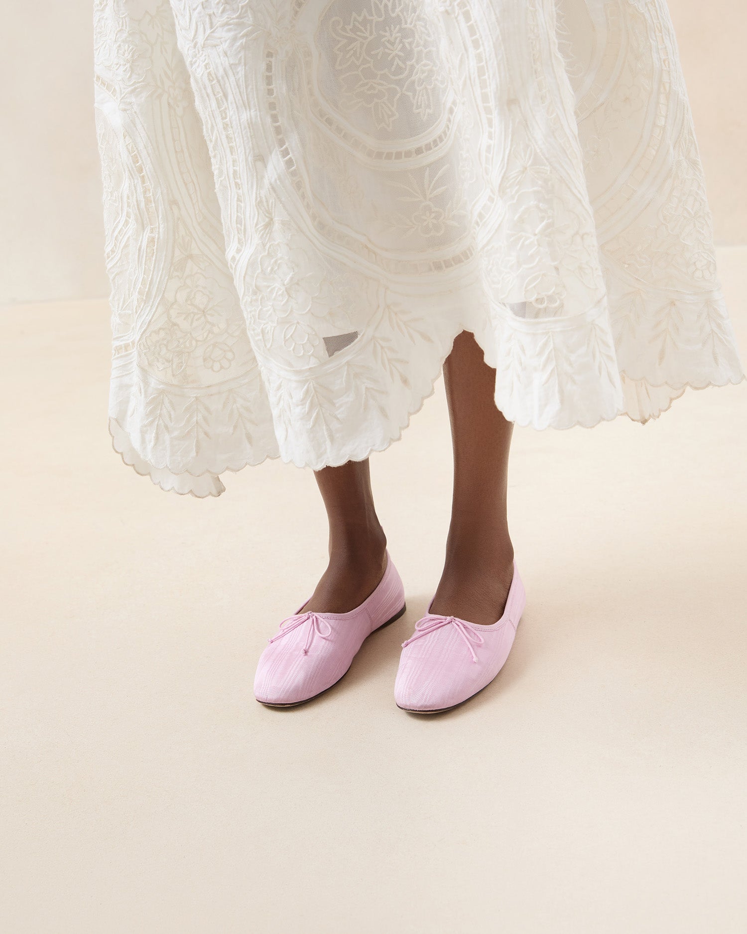 Landon Pink Moiré Ballet Flats for Women - Comfortable & Stylish Ballet Shoes for Casual Wear, Office, and Special Occasions