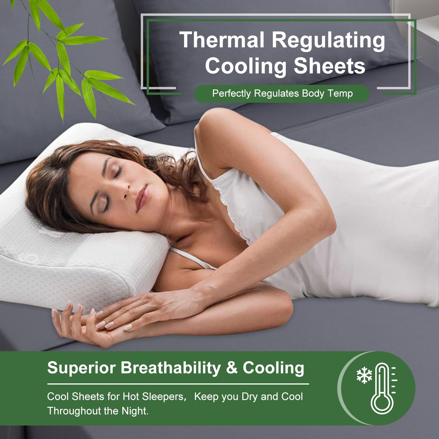 Luxury Cooling Queen Size Bed Sheets - Ivellow Rayon Bamboo Deep Pocket Sheets (18