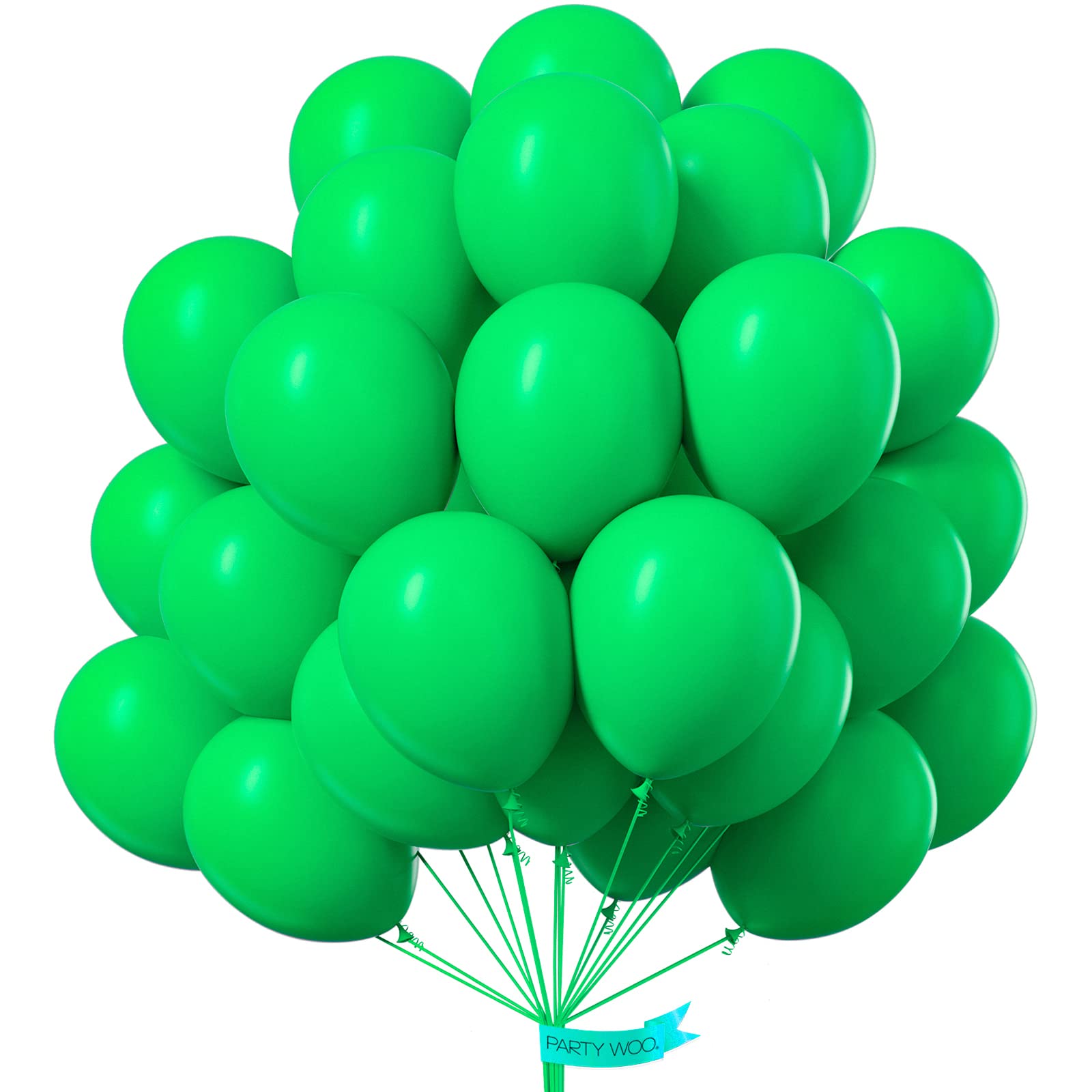 100-Pack 10 Inch Clover Green Balloons for Party Decor - Premium Malachite Green Latex Balloons for Garland, Arch, Backdrop - Perfect for Birthday, Baby Shower, Wedding & Holiday Celebrations - PartyWoo Green-Y24