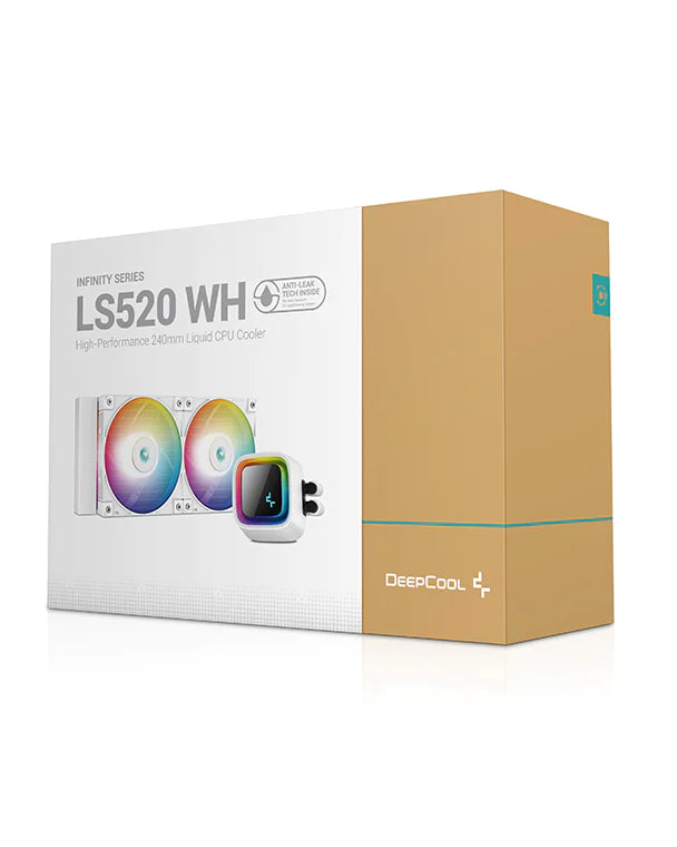 DeepCool LS520 ARGB 240mm AIO Liquid CPU Cooler - White | High Performance RGB Water Cooling System for Gaming PC & Workstation | Perfect for Overclocking & Silent Operation