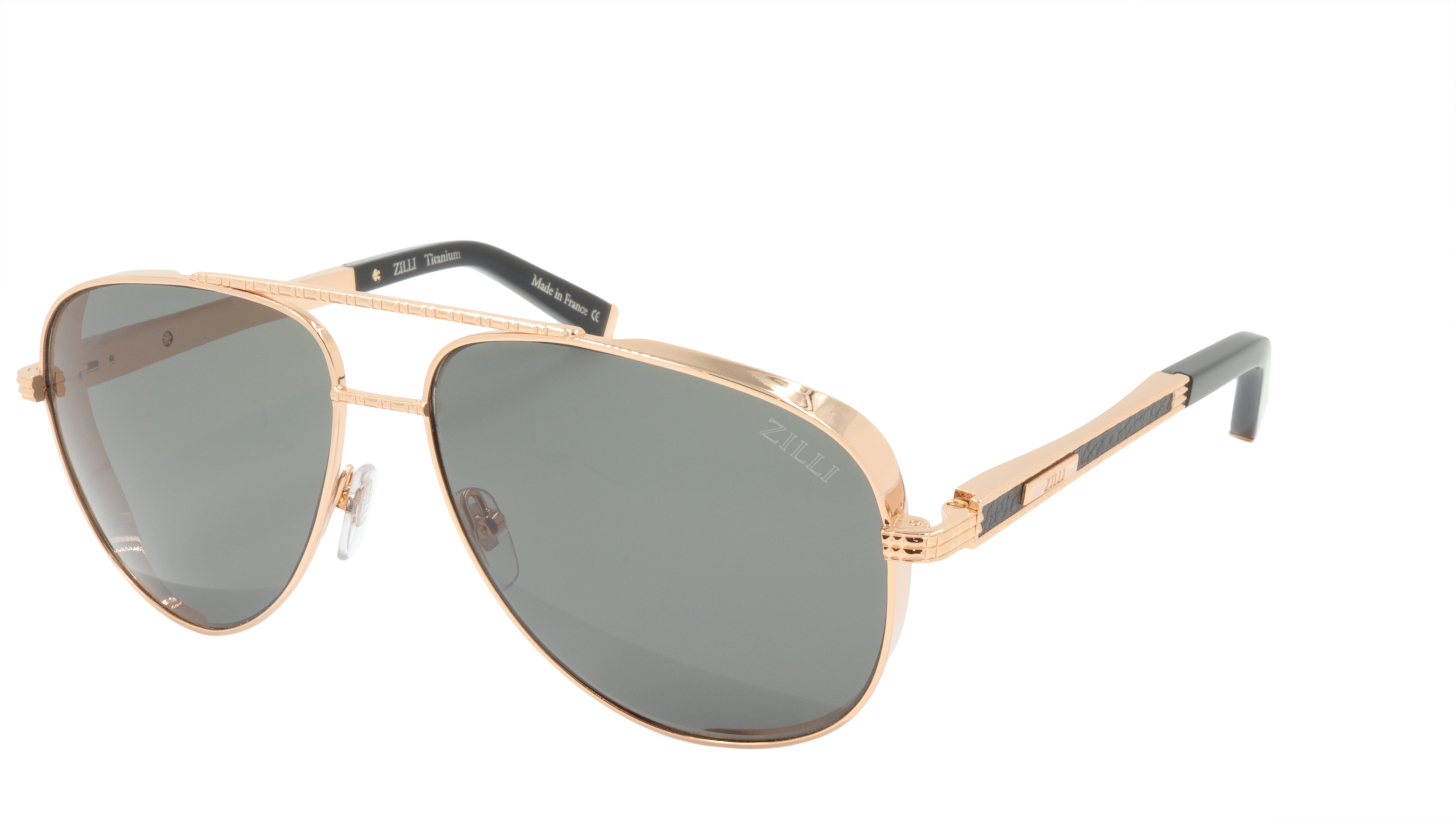 ZILLI Luxury Sunglasses for Men & Women - Titanium Acetate Frame with Polarized Lenses - Handmade in France - Model ZI 65028 C01 - Perfect for Driving, Travel & Fashion Accessories
