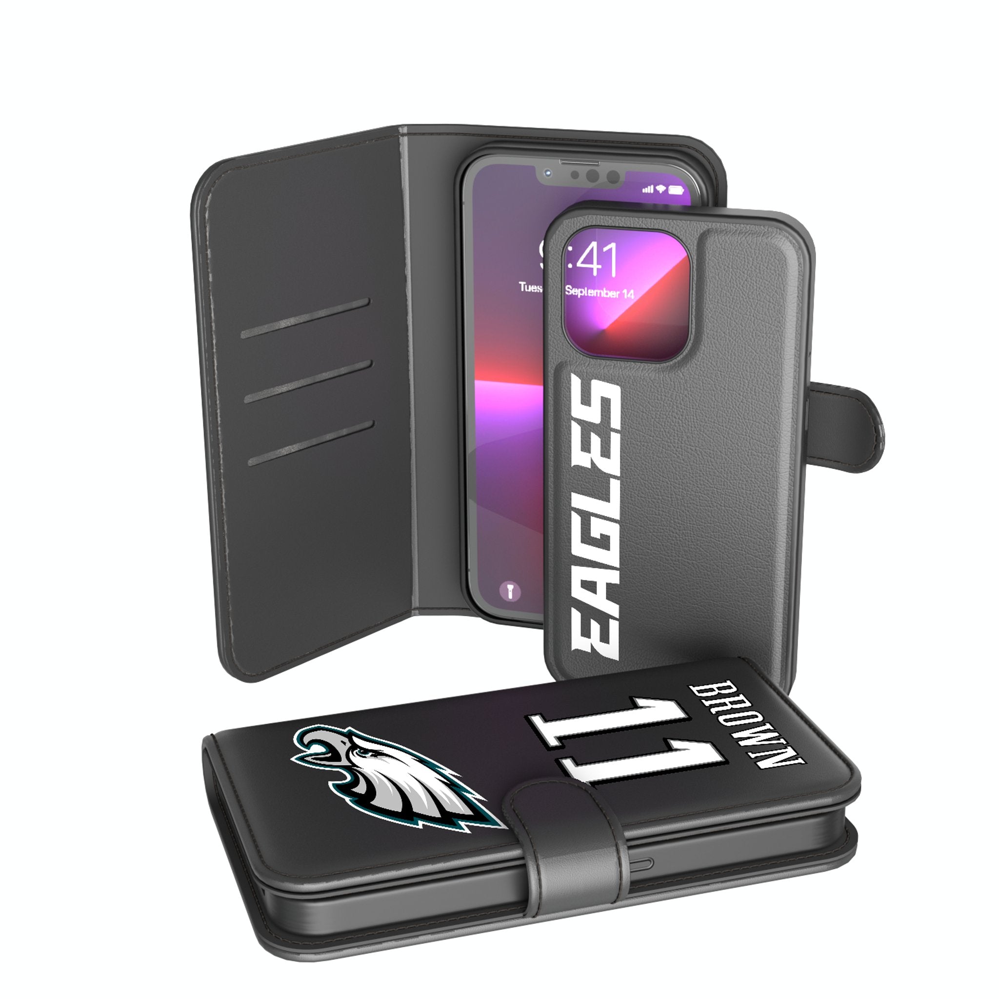 A.J. Brown Philadelphia Eagles NFL Football Player Wallet Phone Case for iPhone & Samsung - Perfect for Game Day & Everyday Use