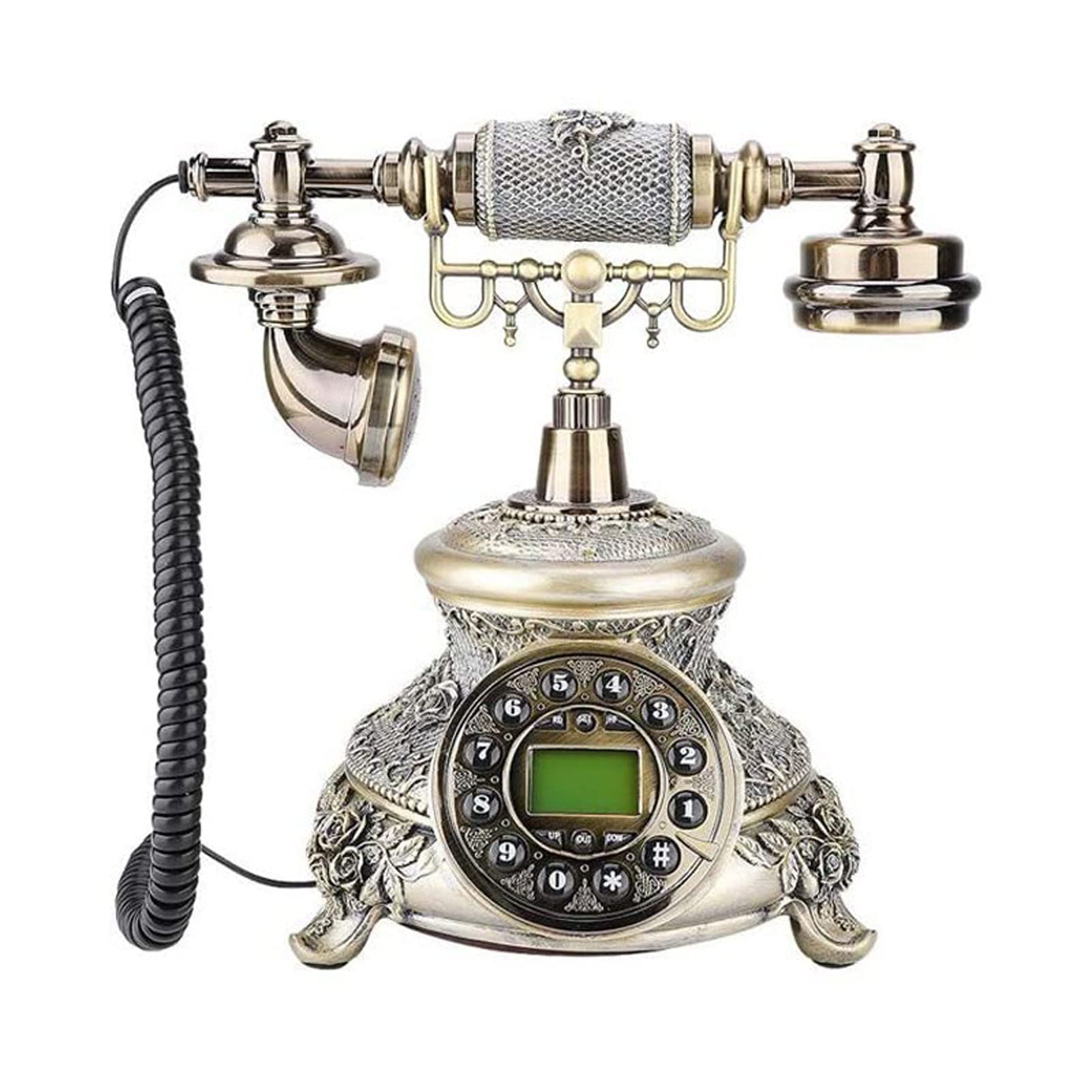 Vintage Retro Rotary Phone - Antique Copper Wired Landline Telephone with Clear Sound Quality for Home, Office & Hotel Use | Classic Decor & Functional Communication Device