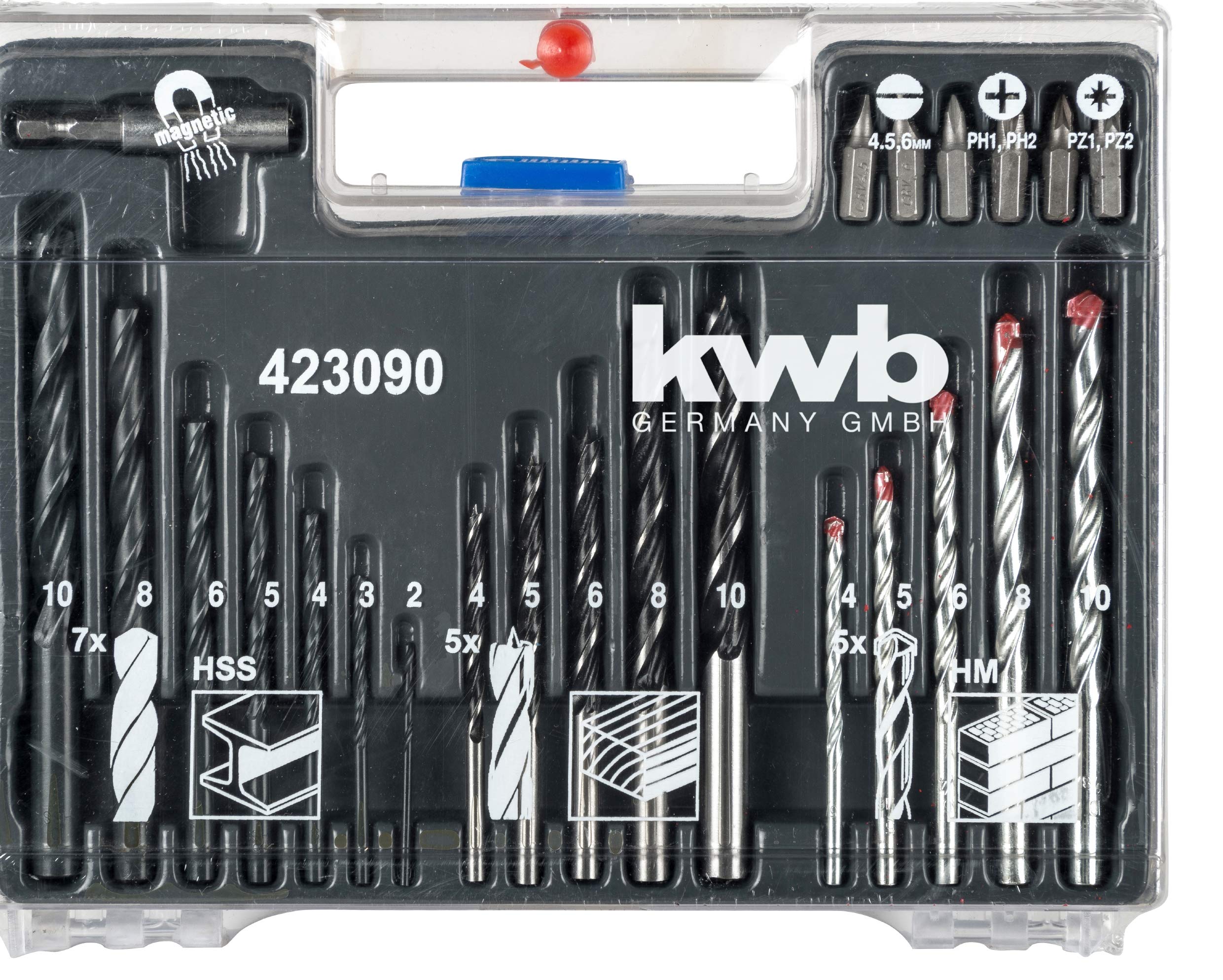 KRAFTIXX 300-Piece Drill Bit Set with Wood, Metal & Masonry Bits, Universal Plugs (5-10mm) - Perfect for DIY Projects, Home Repairs & Professional Construction Work