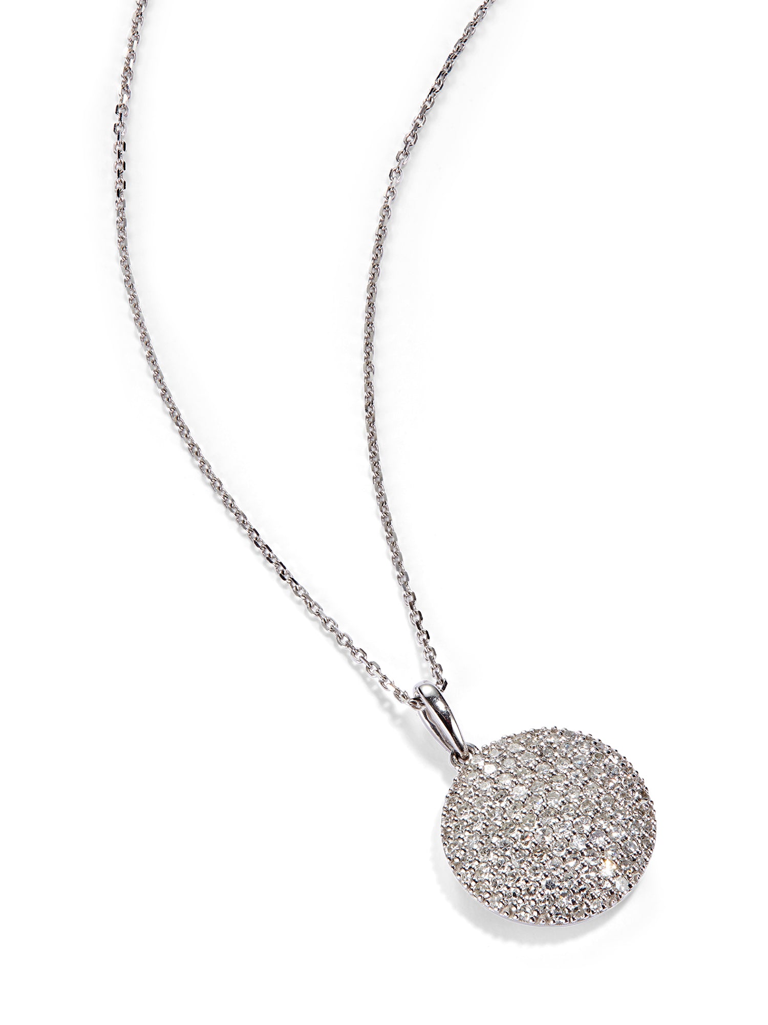 Pavé Diamond Disc Necklace - Elegant 14K Gold Pendant for Women | Perfect for Weddings, Anniversaries & Special Occasions