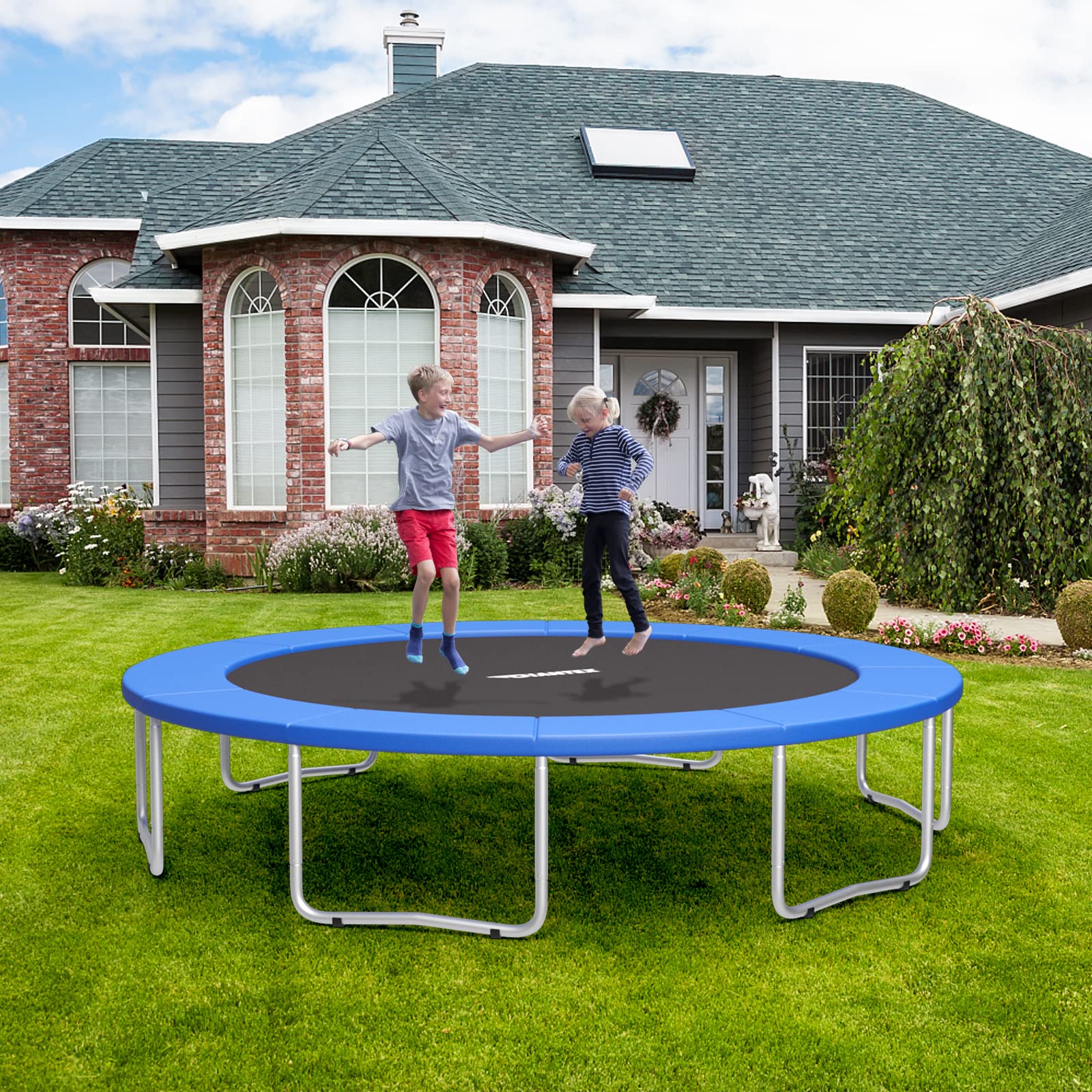 Giantex 8Ft 10Ft 12Ft 14Ft 15Ft 16Ft Trampoline Pad - Heavy Duty Tear-Resistant Edge Cover with Spring Protection - All Weather Replacement Safety Pad for Outdoor Trampoline - Perfect for Backyard, Park, and Playground Use