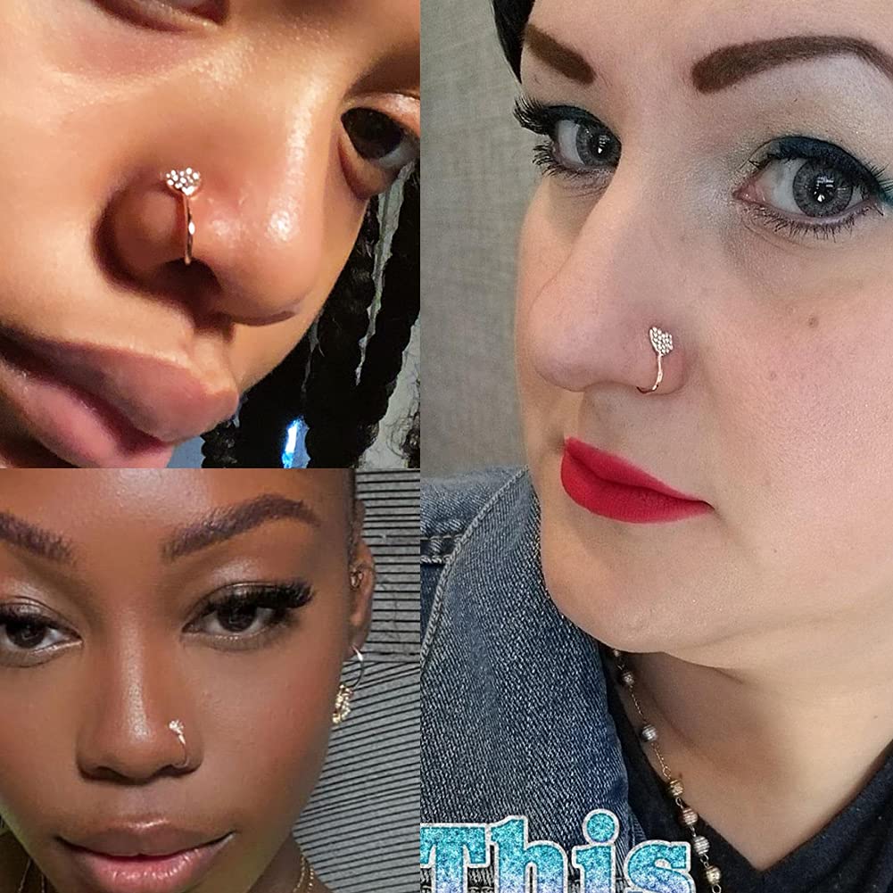 Fake Nose Ring Hoop - Stainless Steel Fake Septum Ring - Non-Piercing Nose Jewelry for Women & Men - Perfect for Costumes, Parties & Everyday Fashion Accessories