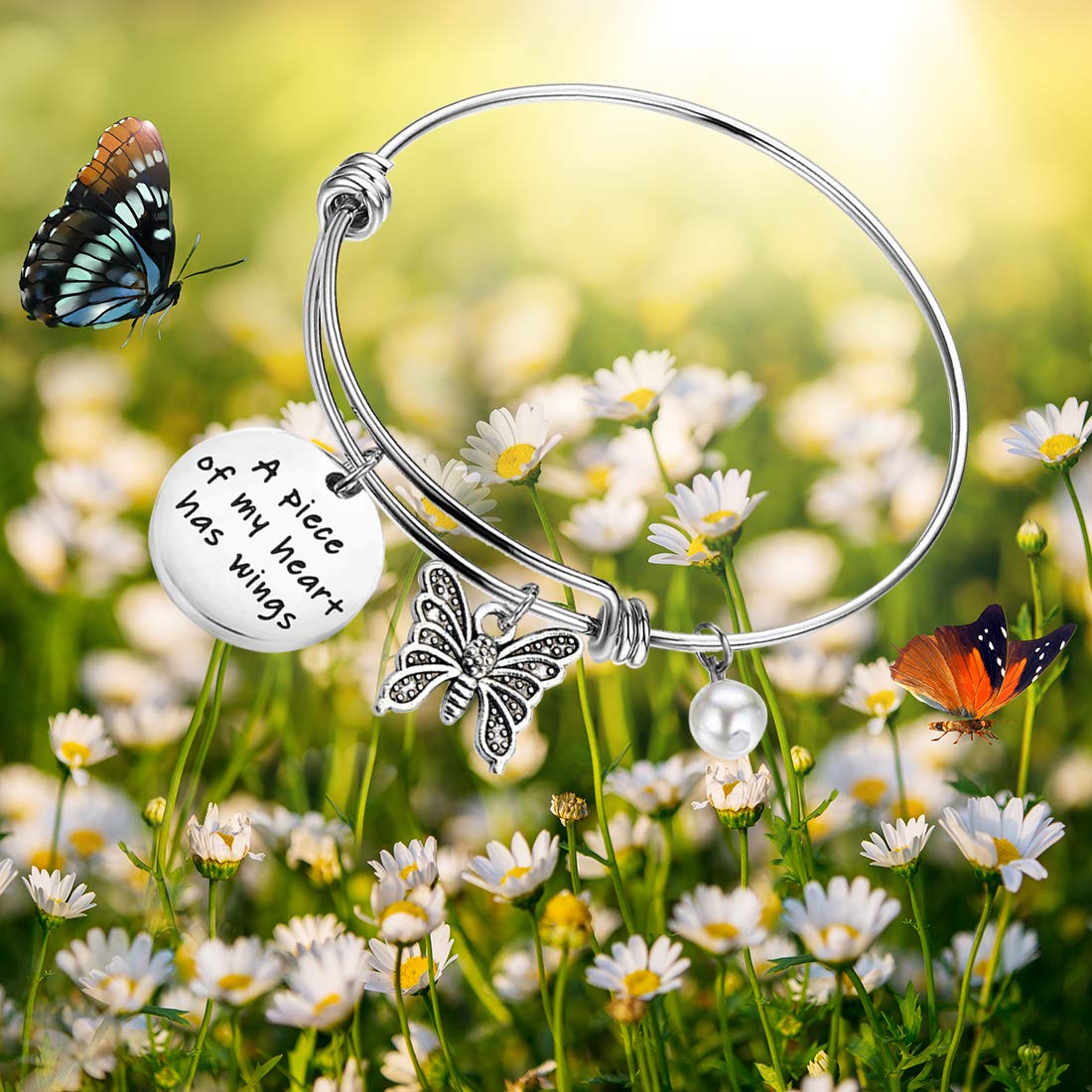 Butterfly Memorial Keychain - Sympathy Gift for Loss of Loved One, A Piece of My Heart Keepsake, Bereavement Gift for Women Men | Funeral, Memorial Service, Grieving Comfort
