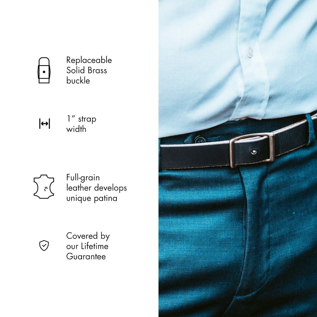 Premium Genuine Leather Conway Belt for Men - Stylish & Durable Dress & Casual Wear - Perfect for Office, Business & Everyday Use