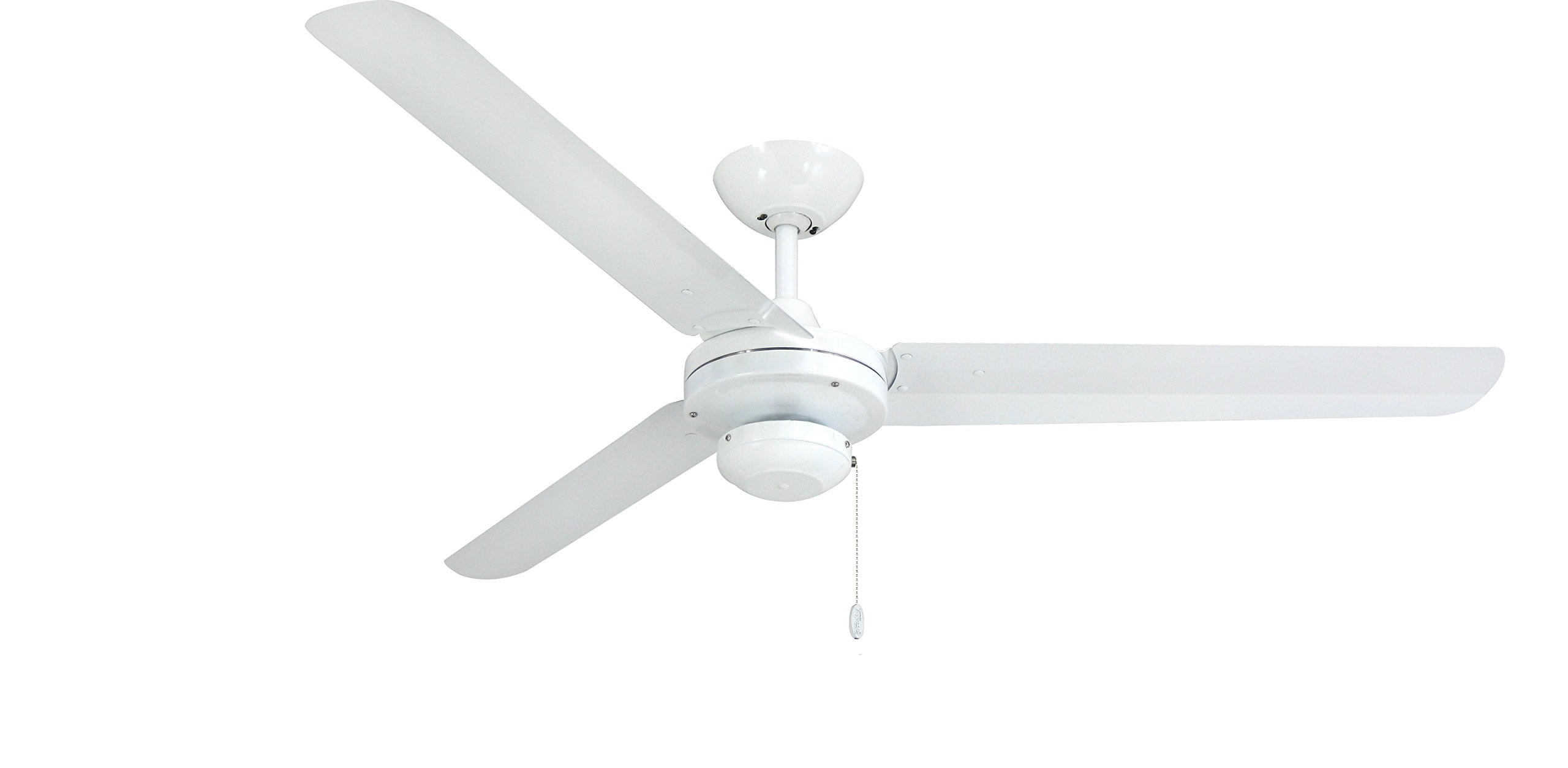 TroposAir 56 Inch Tornado Pure White Industrial Ceiling Fan with Remote Control - High Velocity Airflow for Large Spaces - Perfect for Warehouses, Garages, and Commercial Buildings
