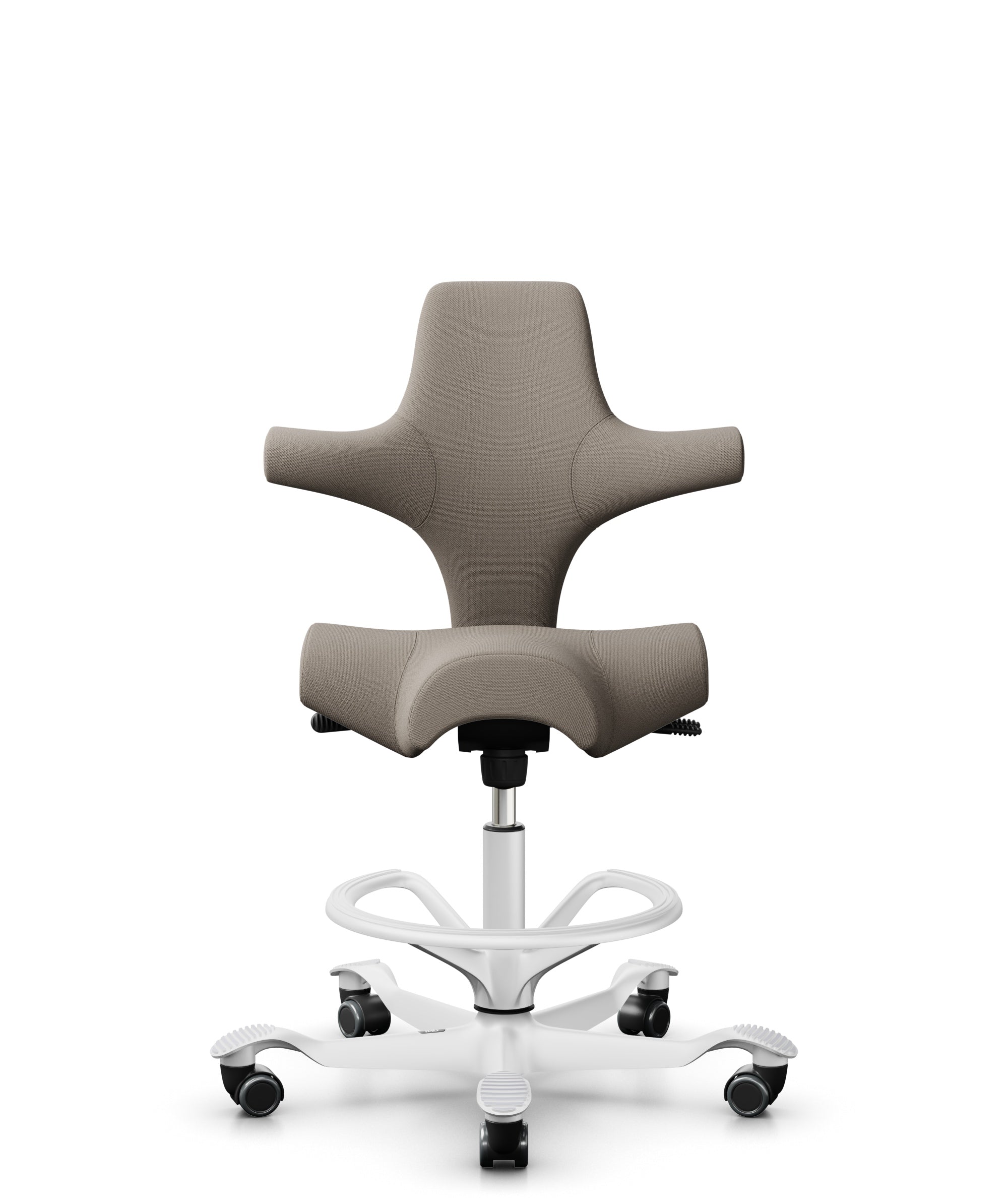 HÅG Capisco 8106 Ergonomic Office Chair - White & Gabriel Select SC60129 Beige Mesh Task Chair for Home & Office Workspace - Perfect for Long Hours Sitting, Computer Work & Back Support
