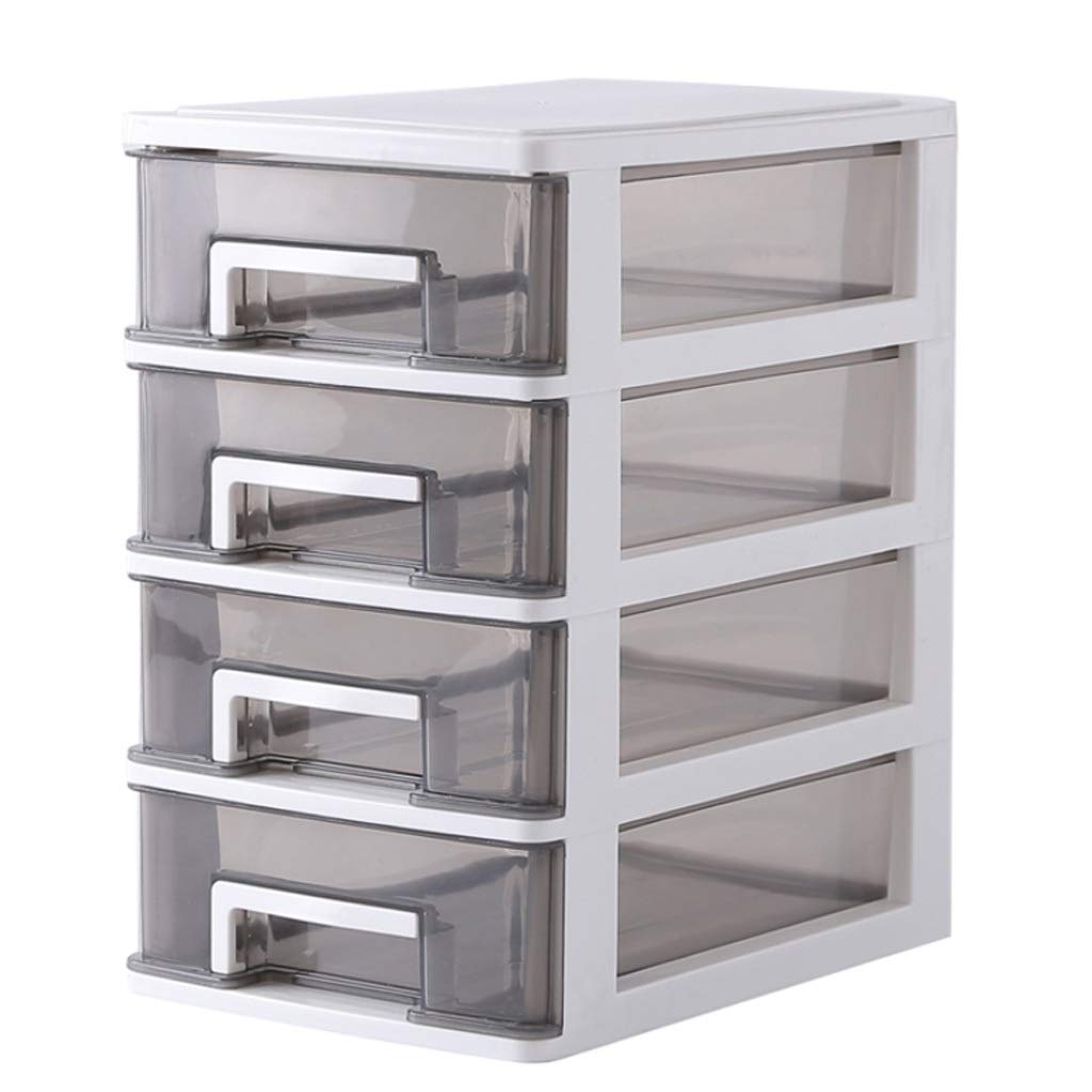 4-Layer Clear Plastic Drawer Storage Box - Multi-Purpose Organizer for Office, Home & Cosmetics | Desk File Organizer, Makeup Storage Cabinet, Stationery Holder