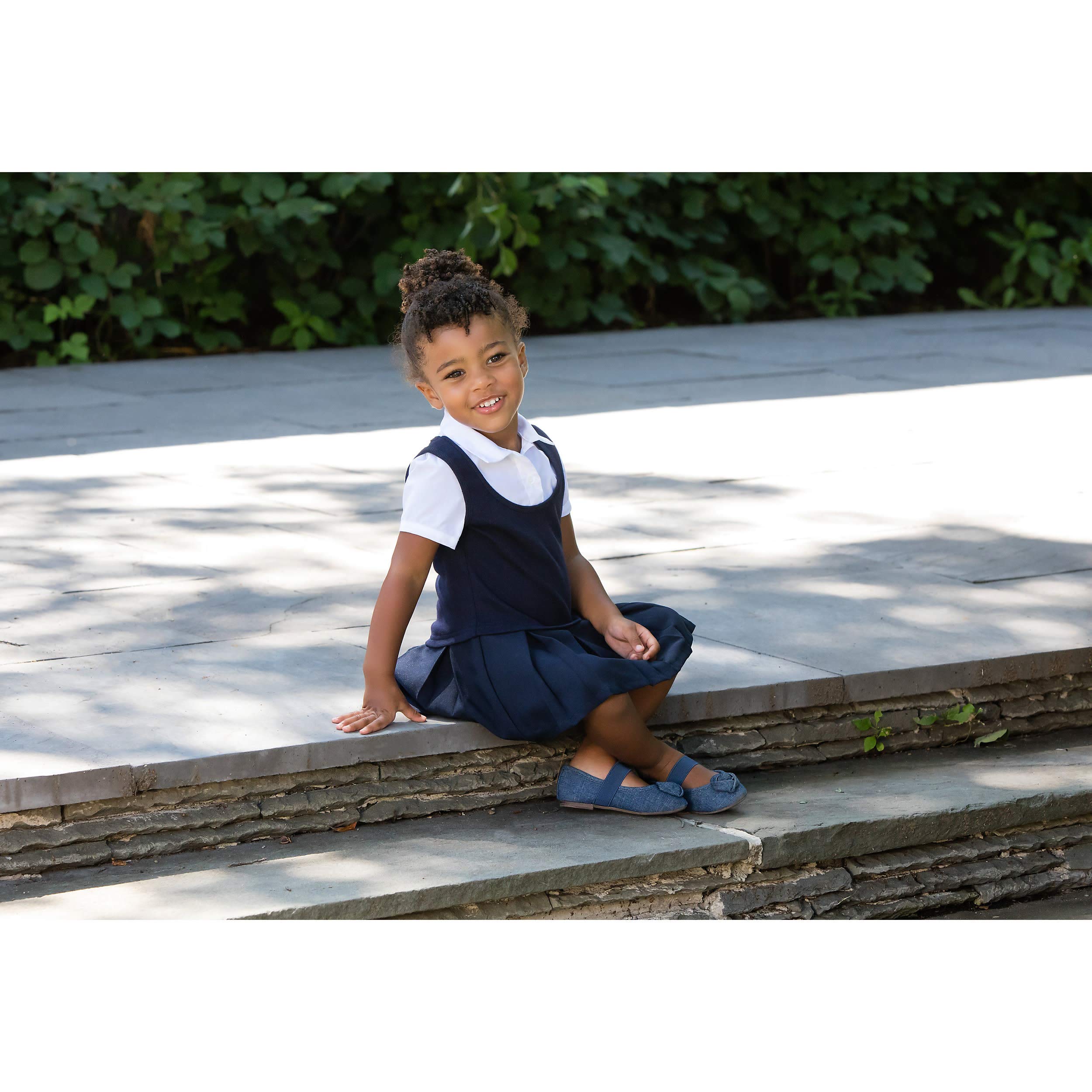 French Toast Little Girls' 2-Fer Pleated Dress - Navy Blue, Size 4 | Cute School Outfit & Special Occasion Dress for Toddlers