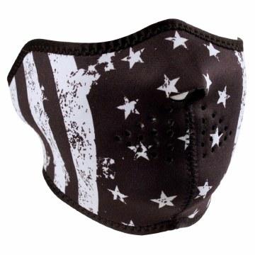 Black & White Half Face Mask - American Flag Design - Breathable & Comfortable for Outdoor Activities, Sports & Daily Wear