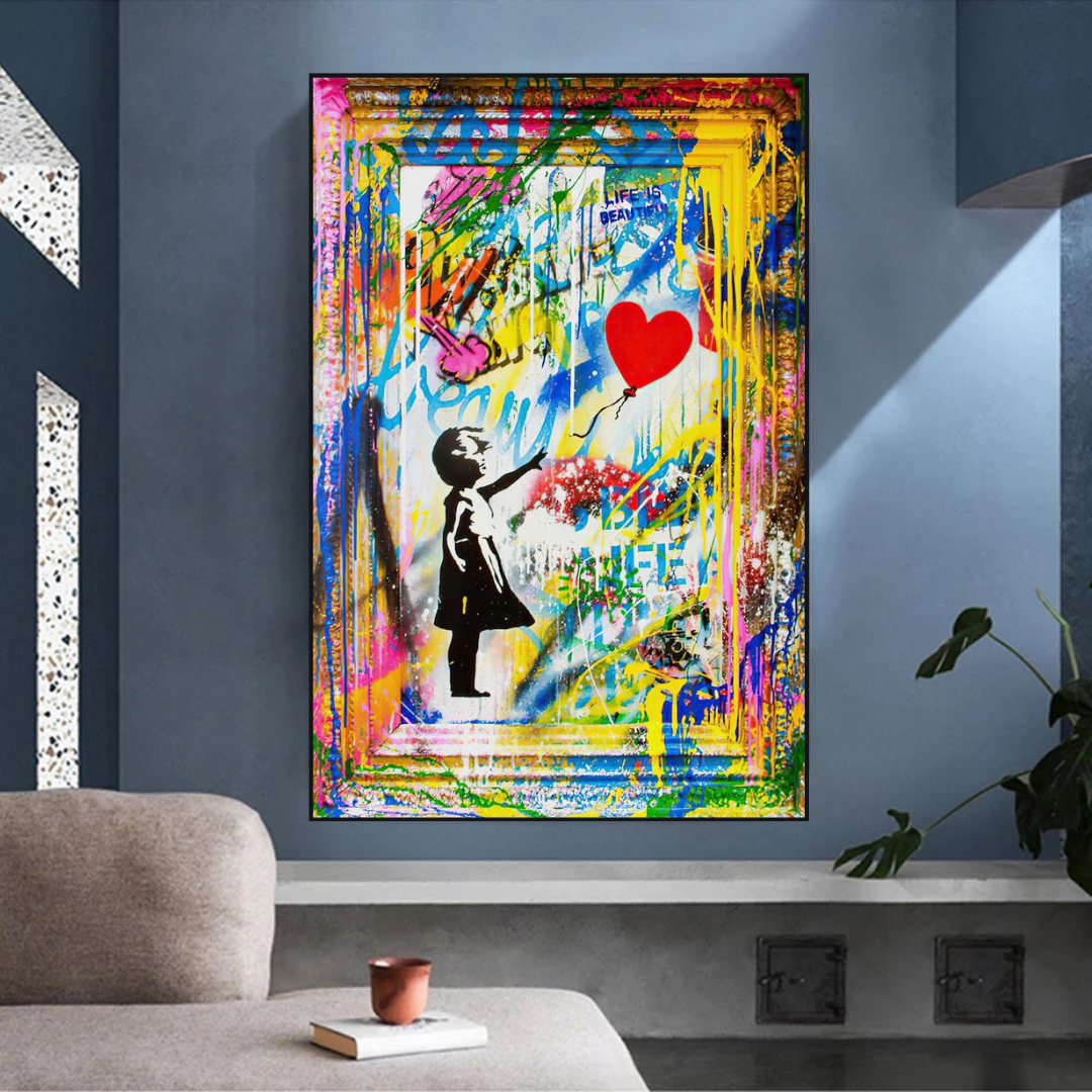 Banksy Life is Beautiful Poster - Unique Street Art Wall Decor for Home & Office - Perfect for Living Room, Bedroom & Urban Style Spaces