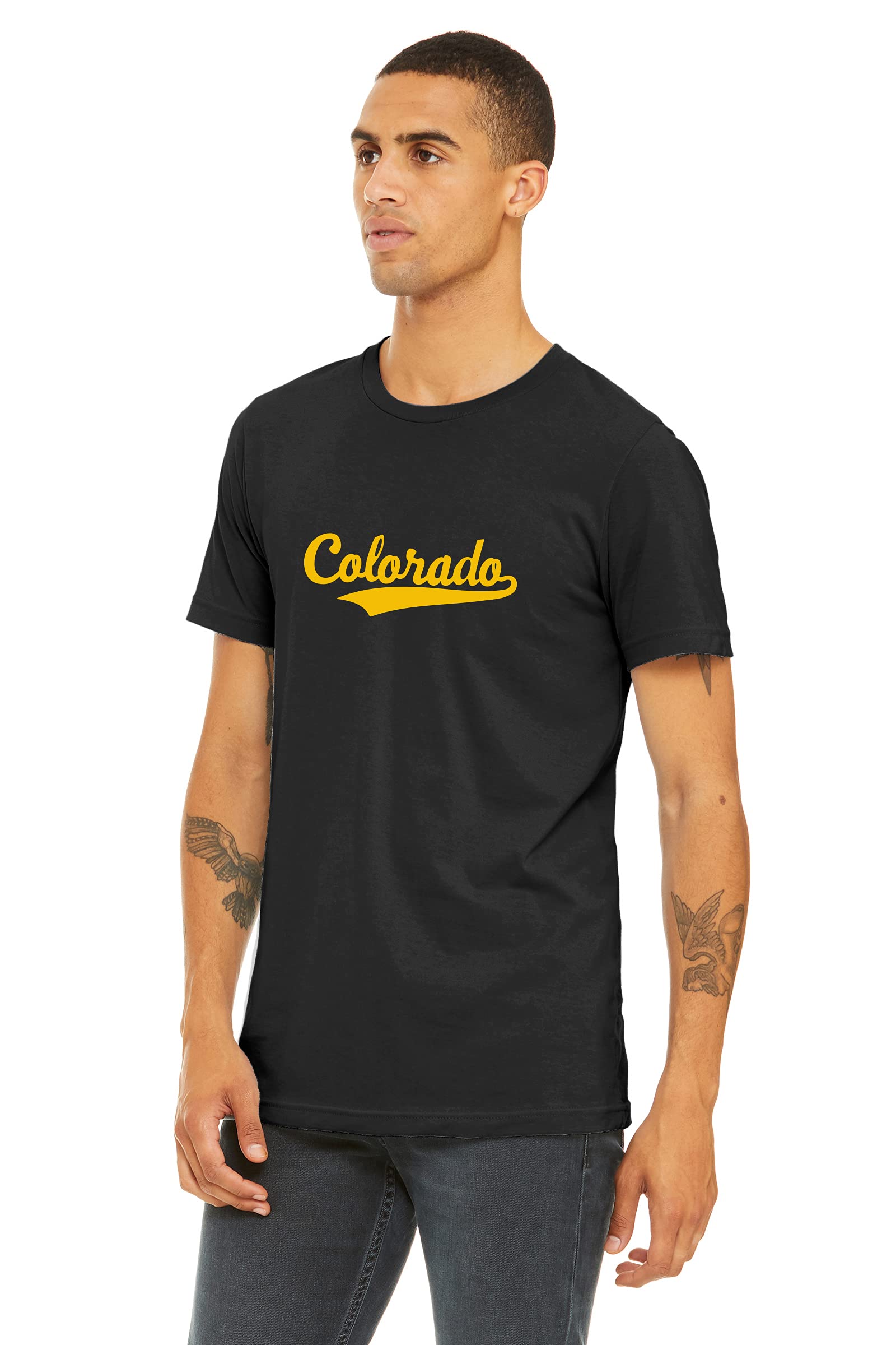 Daxton Adult Unisex T-Shirt - Colorado Script with Vertical Design on Back | Casual Wear, Street Style & Everyday Comfort