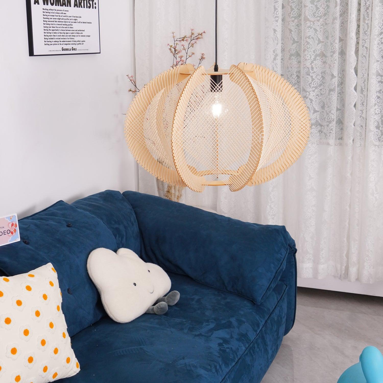 Stylish Java Pendant Light - Modern Handmade Rattan Hanging Lamp for Kitchen Island, Dining Room & Bedroom Decor - Perfect Boho Home Lighting Fixture