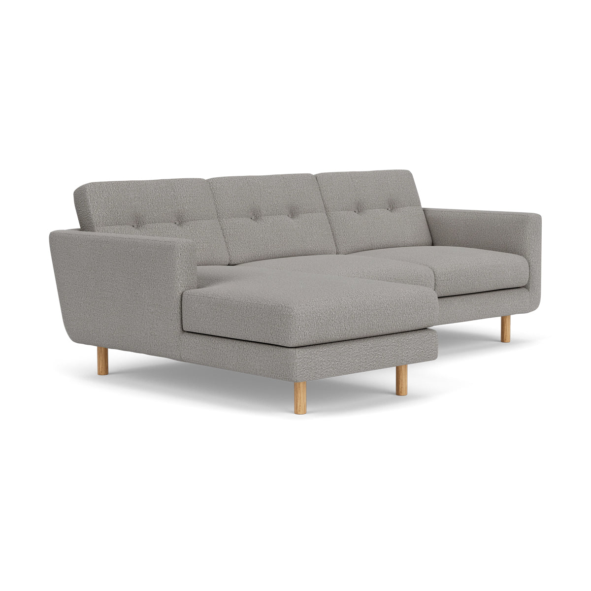 Conrad Boucle Left Chaise Sofa - Modern Upholstered Sectional Couch for Living Room, Lounge & Home Decor