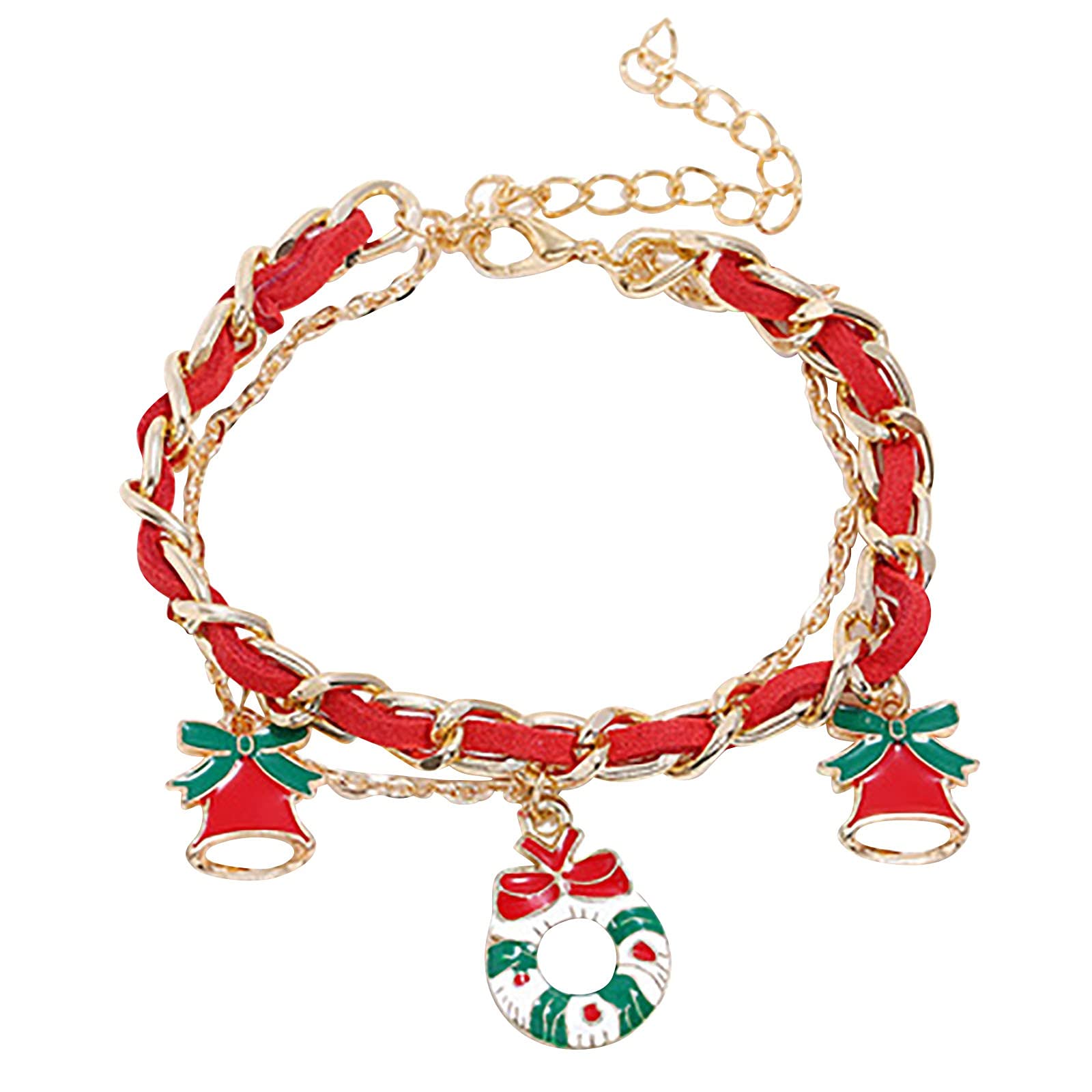 Christmas Alloy Bell Pendant Bracelet - Elegant Gold Holiday Jewelry for Women, Perfect for Christmas Parties, Gift Giving & Festive Decorations