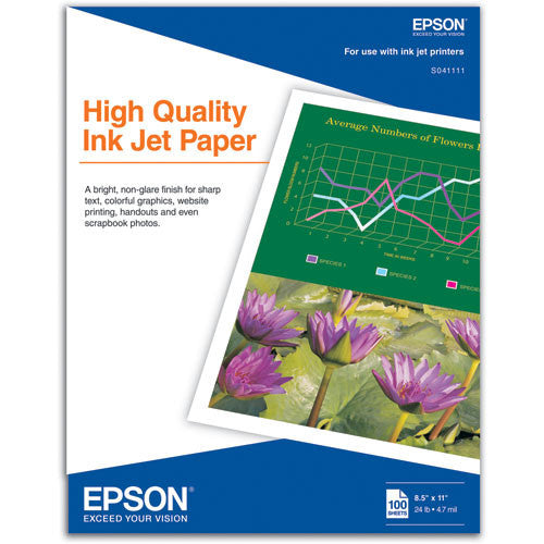 Epson Premium Inkjet Paper 8.5x11 Inches - 100 Sheets for High-Quality Printing - Ideal for Photos, Documents, and Presentations