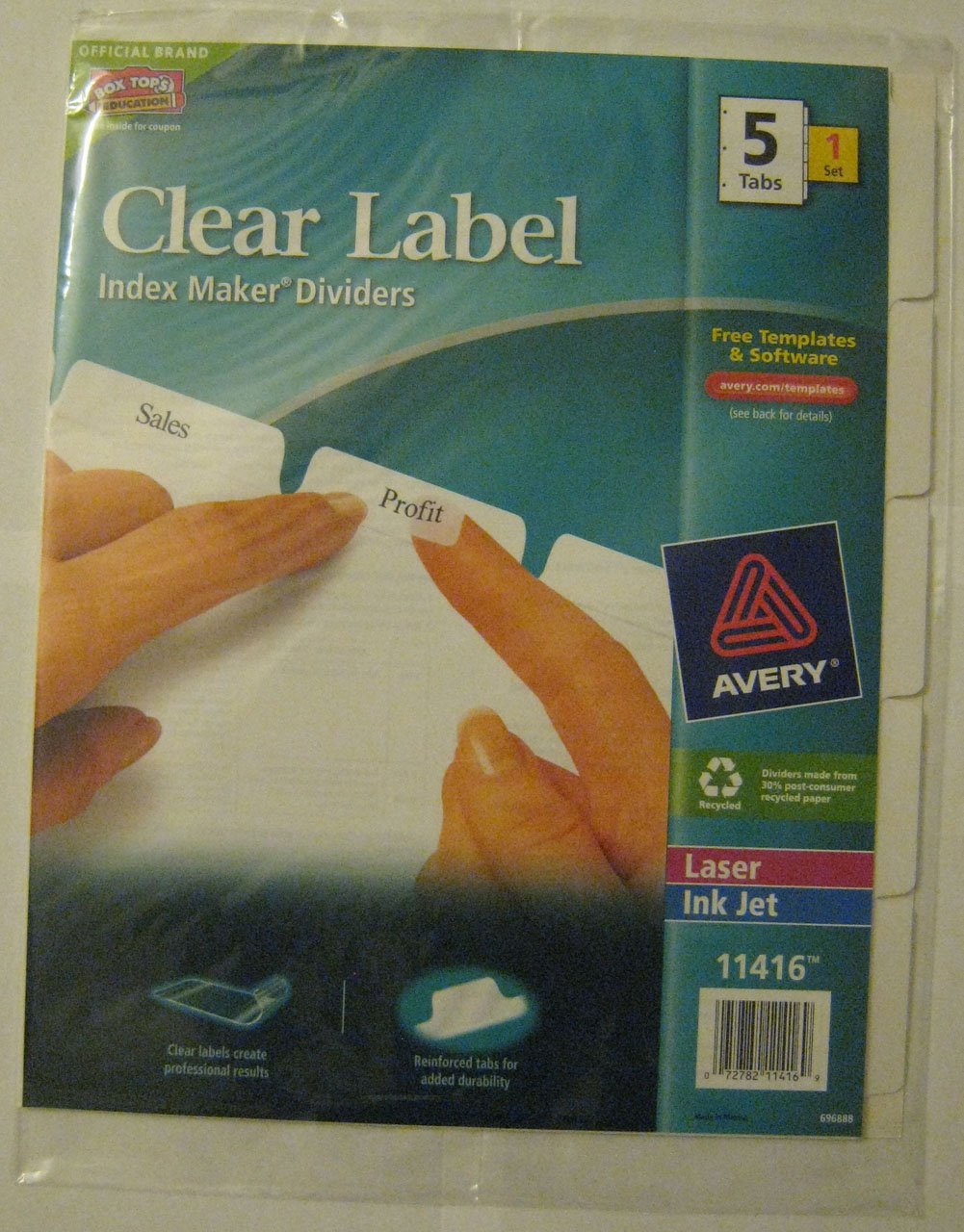 Avery Clear Label Dividers with 5 Tabs - 3 Pack (11416) | Perfect for Office Organization, Filing Systems & Document Management