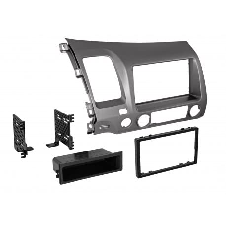 Universal Double or Single DIN Car Stereo Dash Kit - Metallic Taupe Installation Panel for Aftermarket Radio | Perfect for Toyota, Honda, Ford & More | Easy DIY Upgrade for Better Sound System