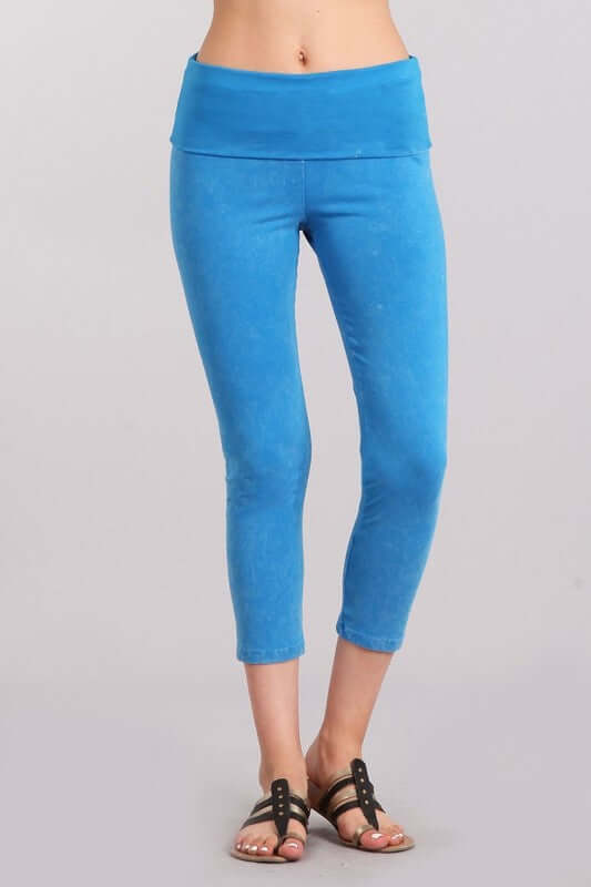 Easy Fit American Cotton Capri Leggings - Made in USA | Comfortable Stretchy Workout Pants for Yoga, Running & Casual Wear