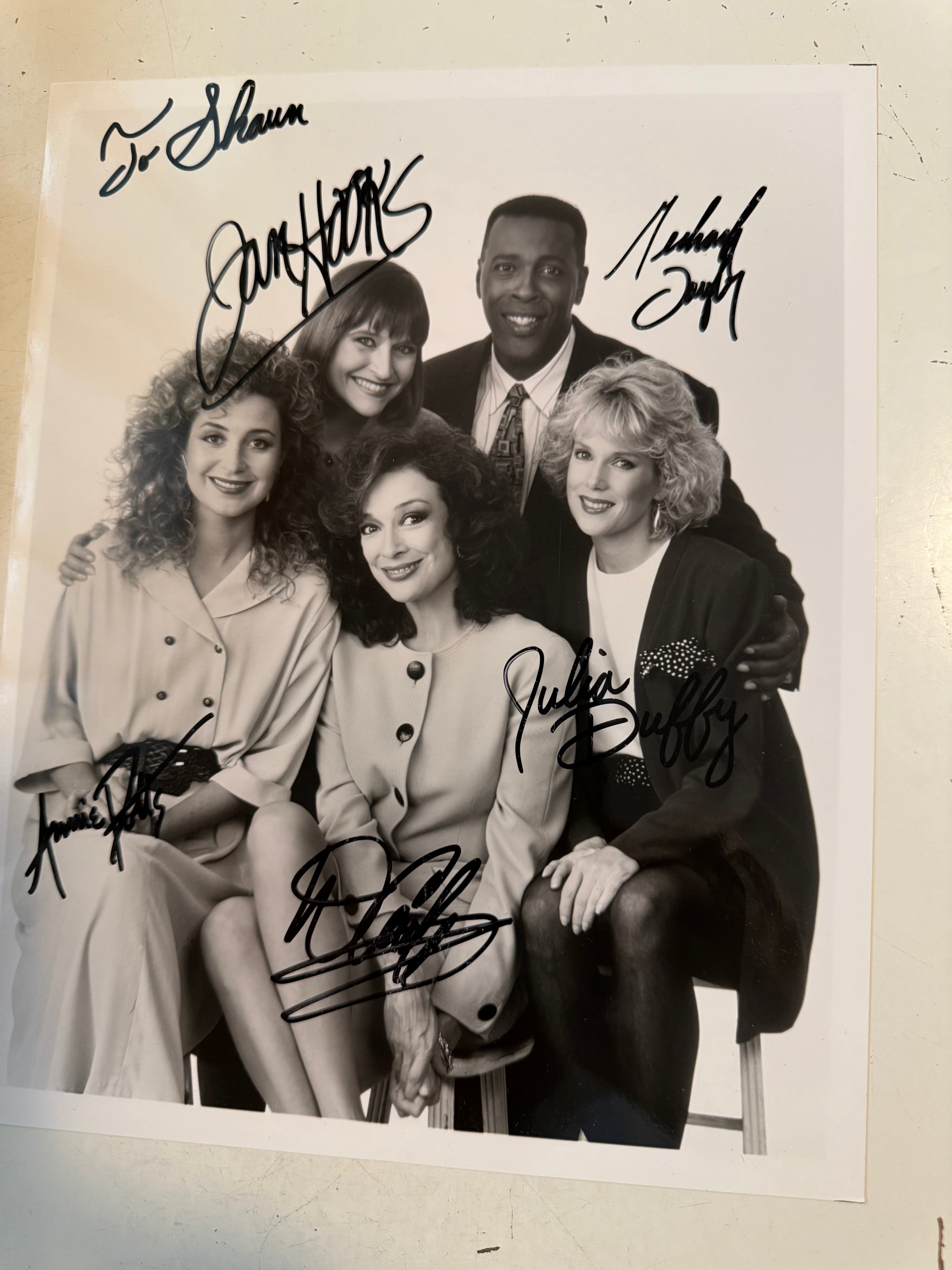 Rare Signed Cast 8x10 Photo from Designing Women TV Show with COA & Live Episode Taping Ticket - Collectible Memorabilia for Fans, Display in Home Theater or Man Cave