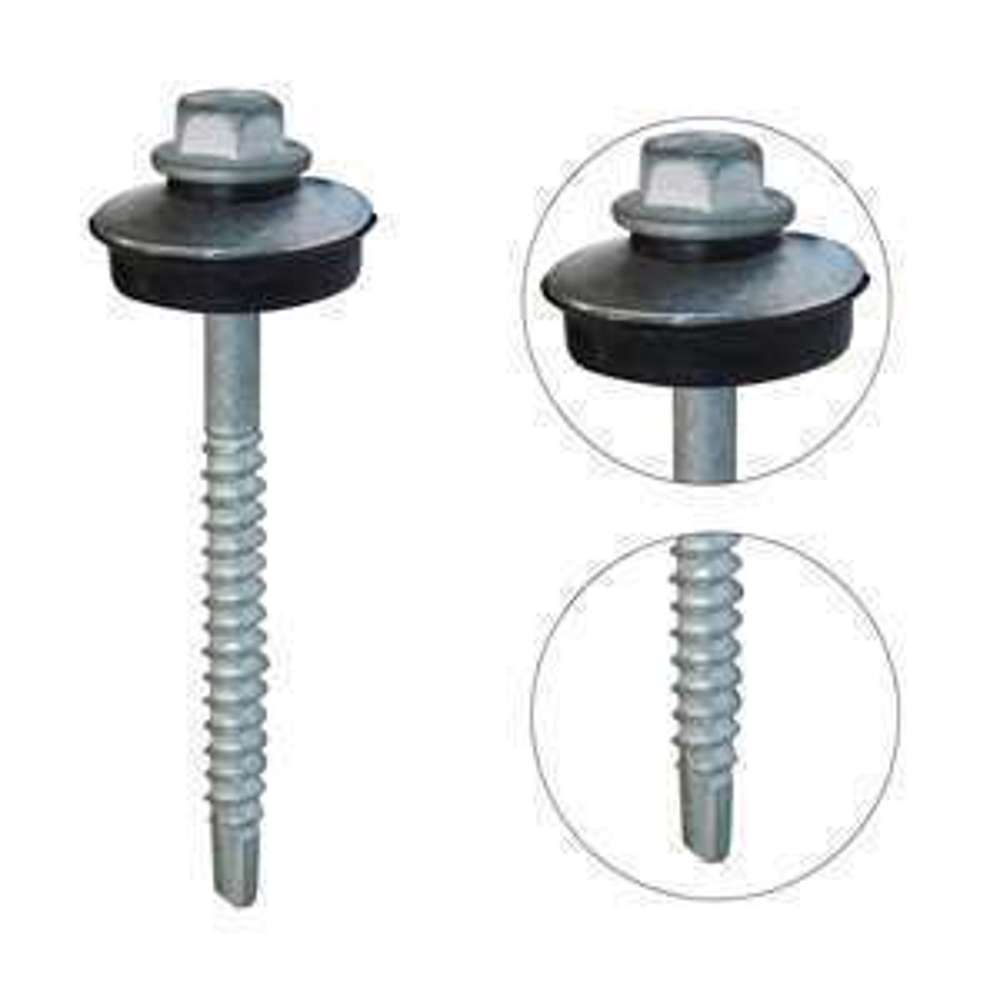 BIL Roofing Screw Cyclonic SD 14 x 75mm - Heavy Duty Steel Roof Fasteners for Metal Roofing, Siding & Construction | Weather-Resistant Screws for Outdoor Use