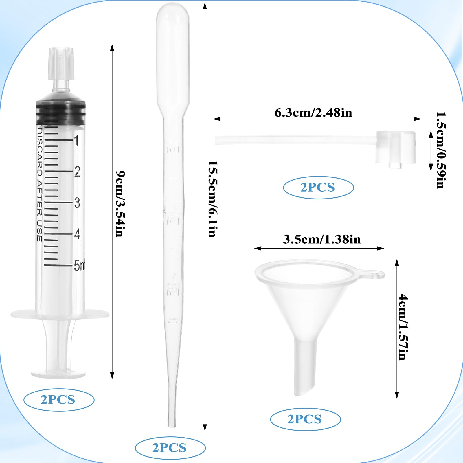 8-Piece Perfume Refill Kit - Clear Syringe, Funnel & Dispenser Set for Liquid Fragrance Transfer, Essential Oils & Sample Bottles | Perfect for Travel, DIY Perfume Mixing & Precise Liquid Application