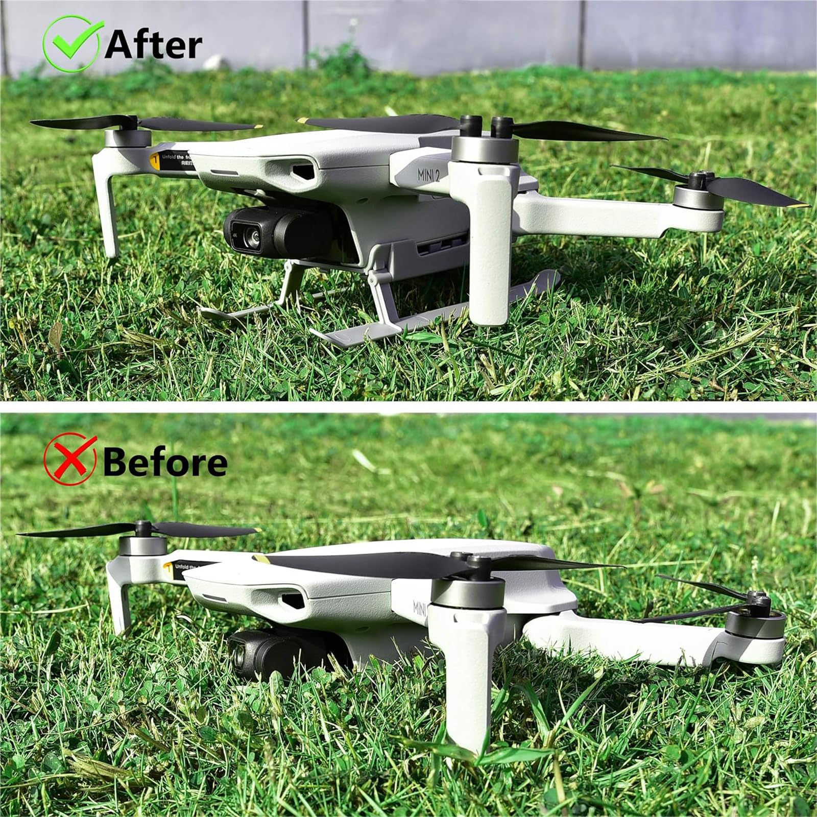 Tosiicop Mini 4K Foldable Quick Release Landing Gear Kit - Extended Leg Accessories for DJI Mini 2 SE/Mini 2/Mini SE/Mavic Mini Drones - Perfect for Aerial Photography & Outdoor Adventures