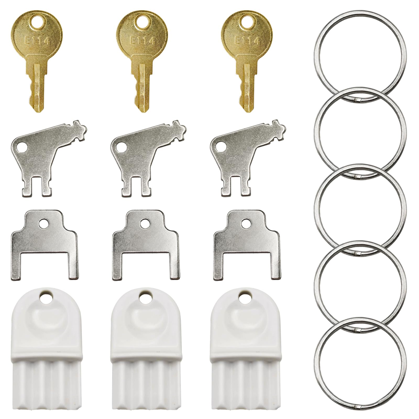 12-Piece Universal Paper Towel Dispenser Key Set - 4 Types Replacement Keys Compatible with Georgia Pacific, Kimberly Clark, E114 Toilet Paper & 770301 Dispensers - Ideal for Commercial Restrooms, Offices, and Public Washrooms
