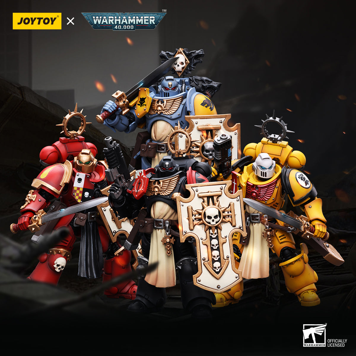 JOYTOY 1/18 Scale Warhammer 40K Primaris Space Marines Bladeguard Action Figure Set - Perfect for Collectors, Tabletop Gaming & Display