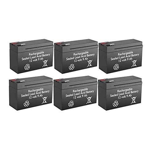 PSI PS3000RT2-120 Replacement 12V 9Ah SLA Batteries - Rechargeable High Rate Sealed Lead Acid Battery Pack (6-Pack) - Perfect for UPS Backup, Emergency Lighting & Security Systems