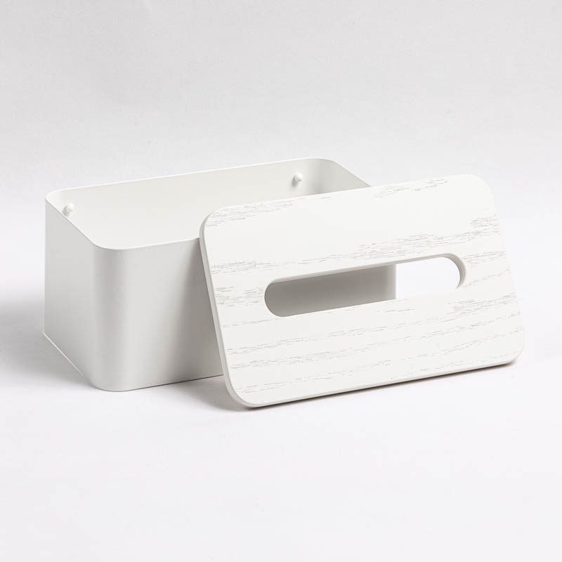 DESIGNSTUFF White Tissue Box Holder - Elegant Home Decor for Living Room, Bedroom & Office
