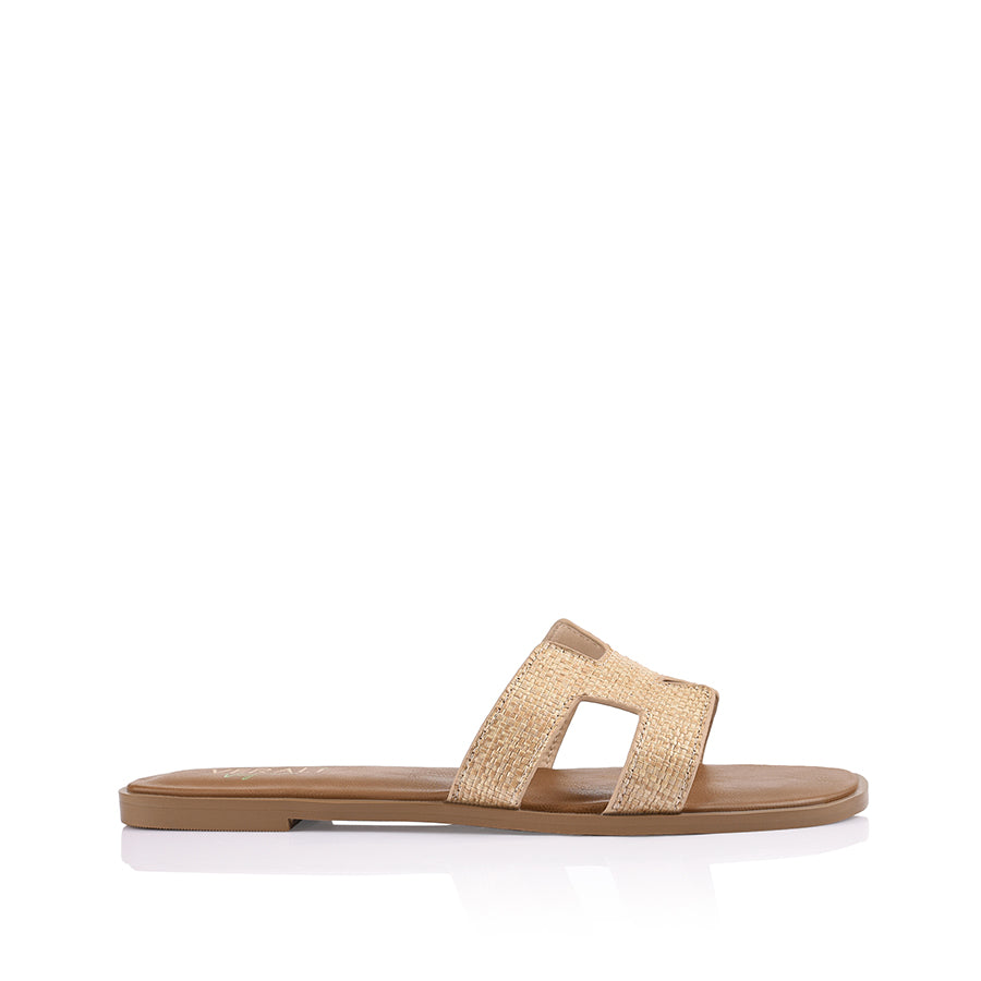 Sandra Women's Casual Slides - Comfortable Natural Raffia Sandals for Beach, Pool, and Summer Outfits