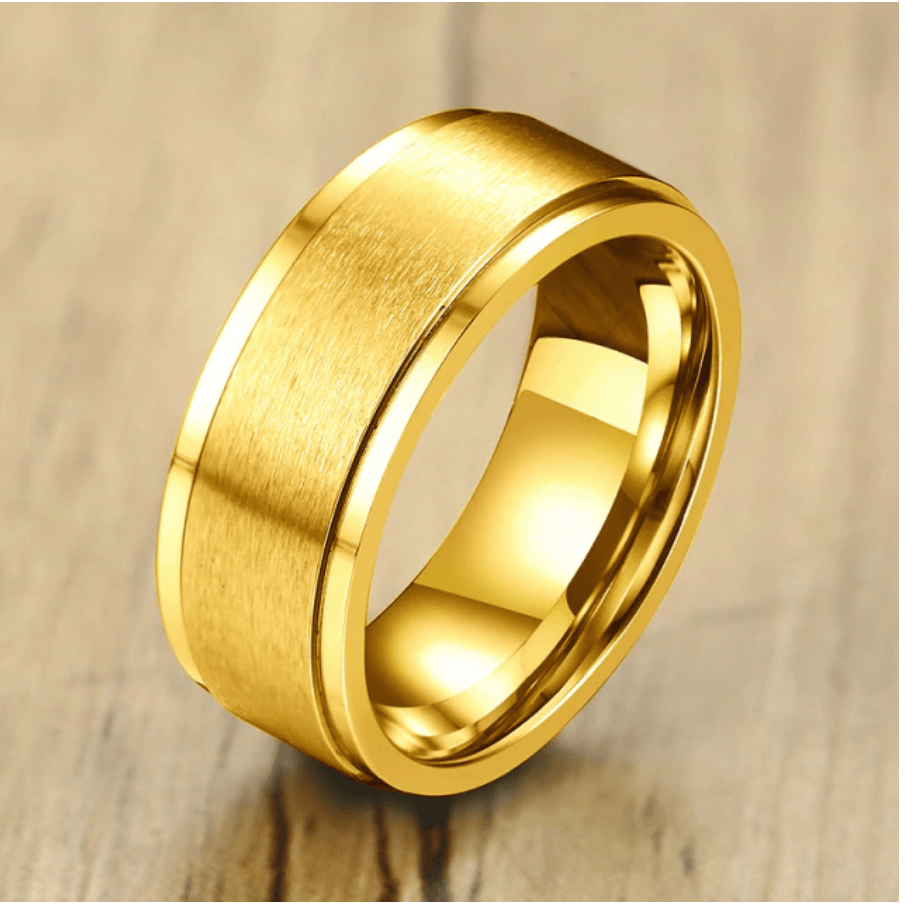 Spinner Ring for Men and Women - 24K Gold Plated Stress Relief Fidget Ring - Anxiety Relief Jewelry for Office, Travel & Daily Wear