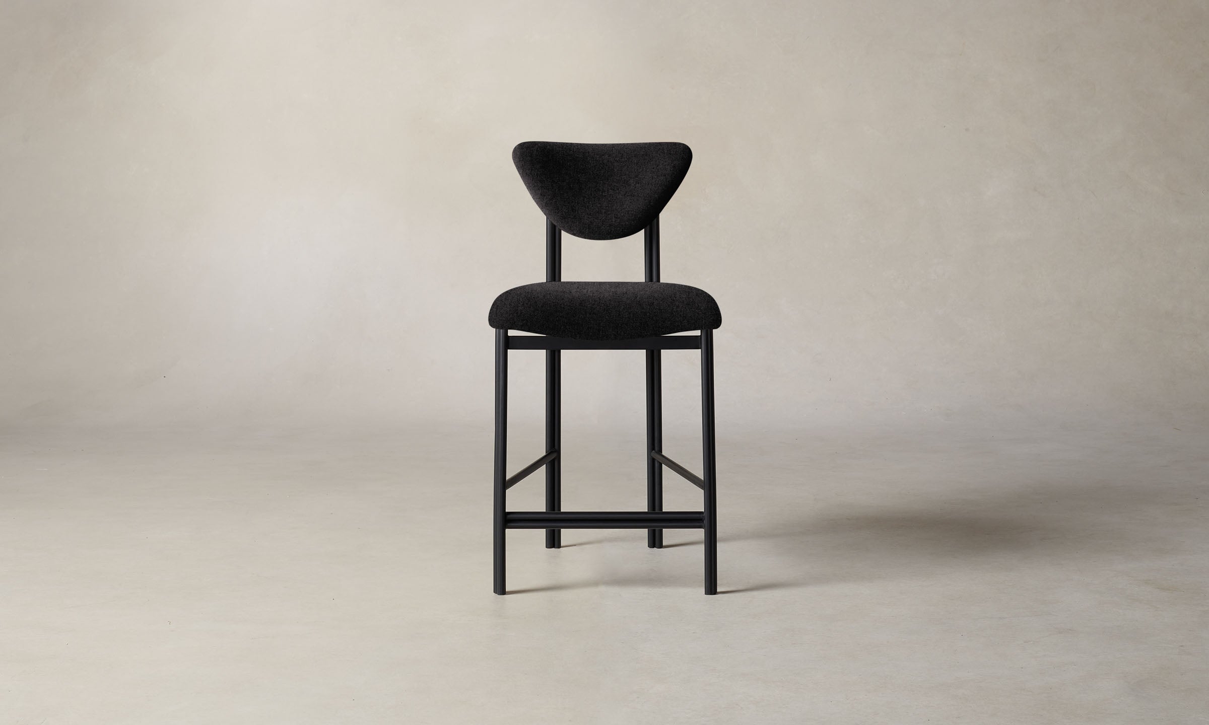Italian Brushed Wool Pepper Cooper Counter Stool - Modern Kitchen Bar Stool for Dining Room & Breakfast Nook