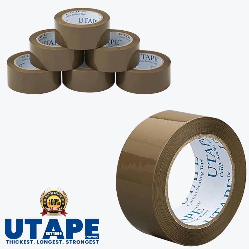 6 Rolls Heavy Duty Brown Packing Tape for Shipping - 2