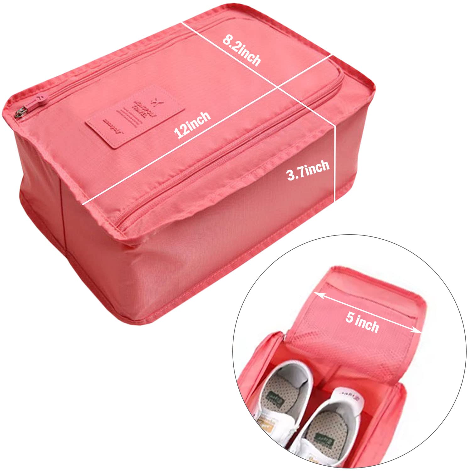 3-Piece Foldable Waterproof Travel Shoe Bag Set - Burgundy/Orange/Pink Shoe Organizer for Packing | Perfect for Air Travel, Gym, Beach & Vacation Essentials