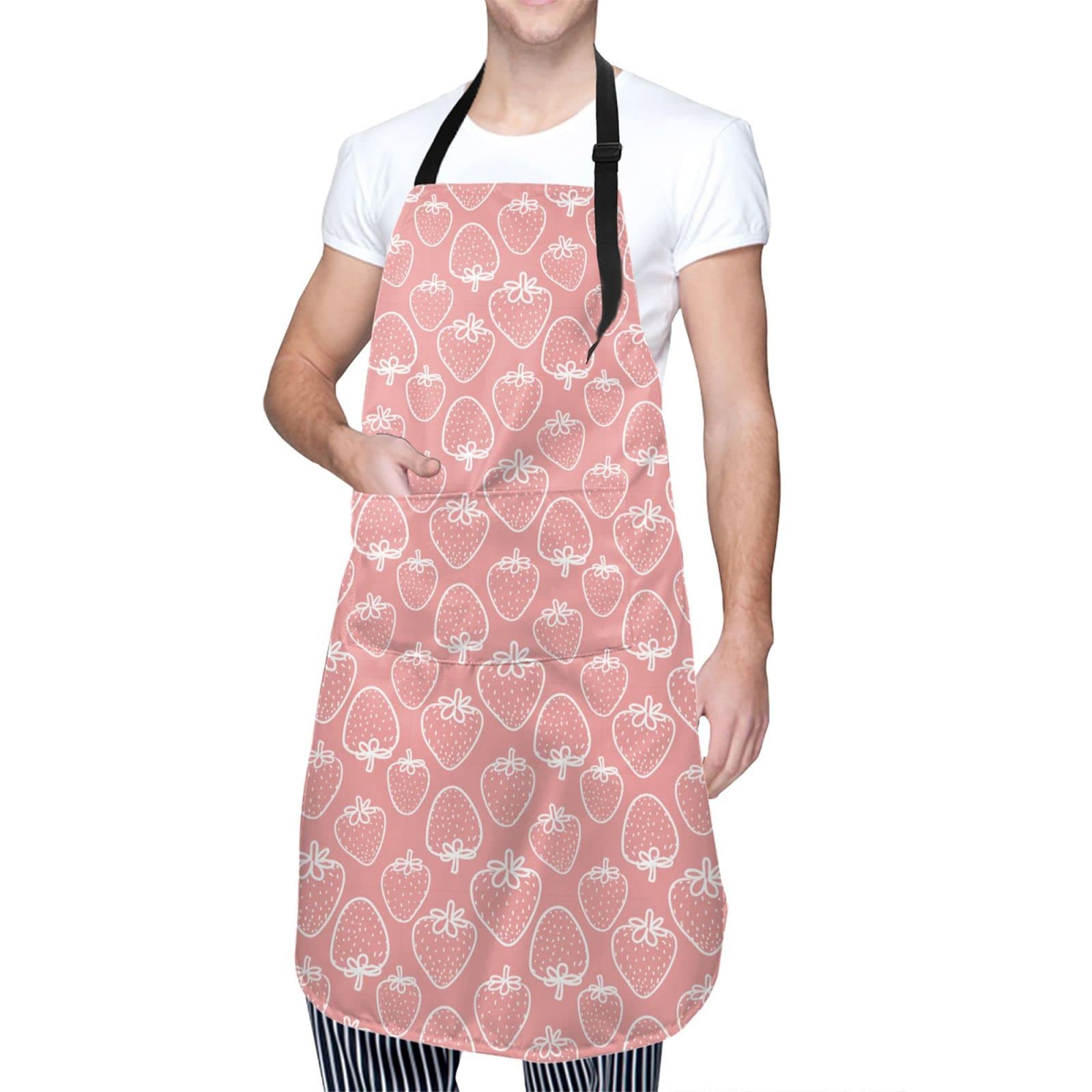 Waterproof Leopard Print Apron with Adjustable Strap & 2 Pockets - Animal Pattern Kitchen Bib for Cooking, Grilling & Baking - Unisex Apron for Men & Women