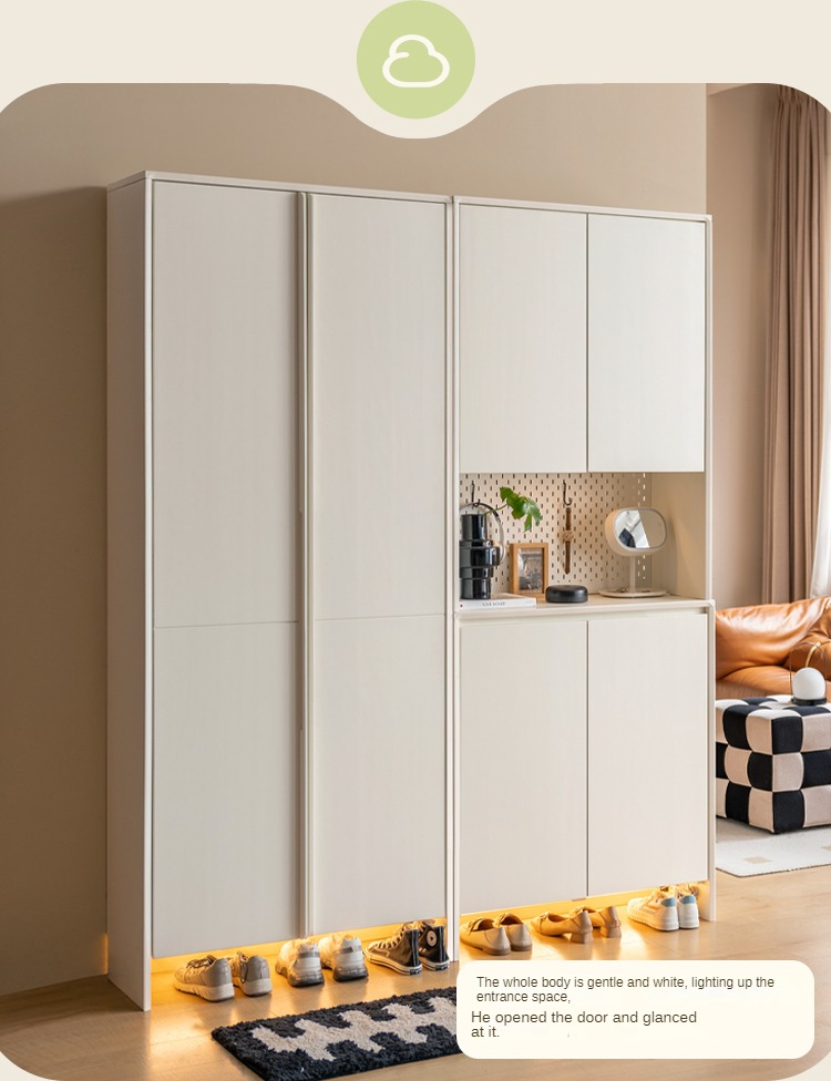 Premium New Zealand Pine Solid Wood Entryway Shoe Cabinet - Stylish Storage for Shoes, Hats & Accessories - Perfect for Hallway, Foyer & Mudroom Organization